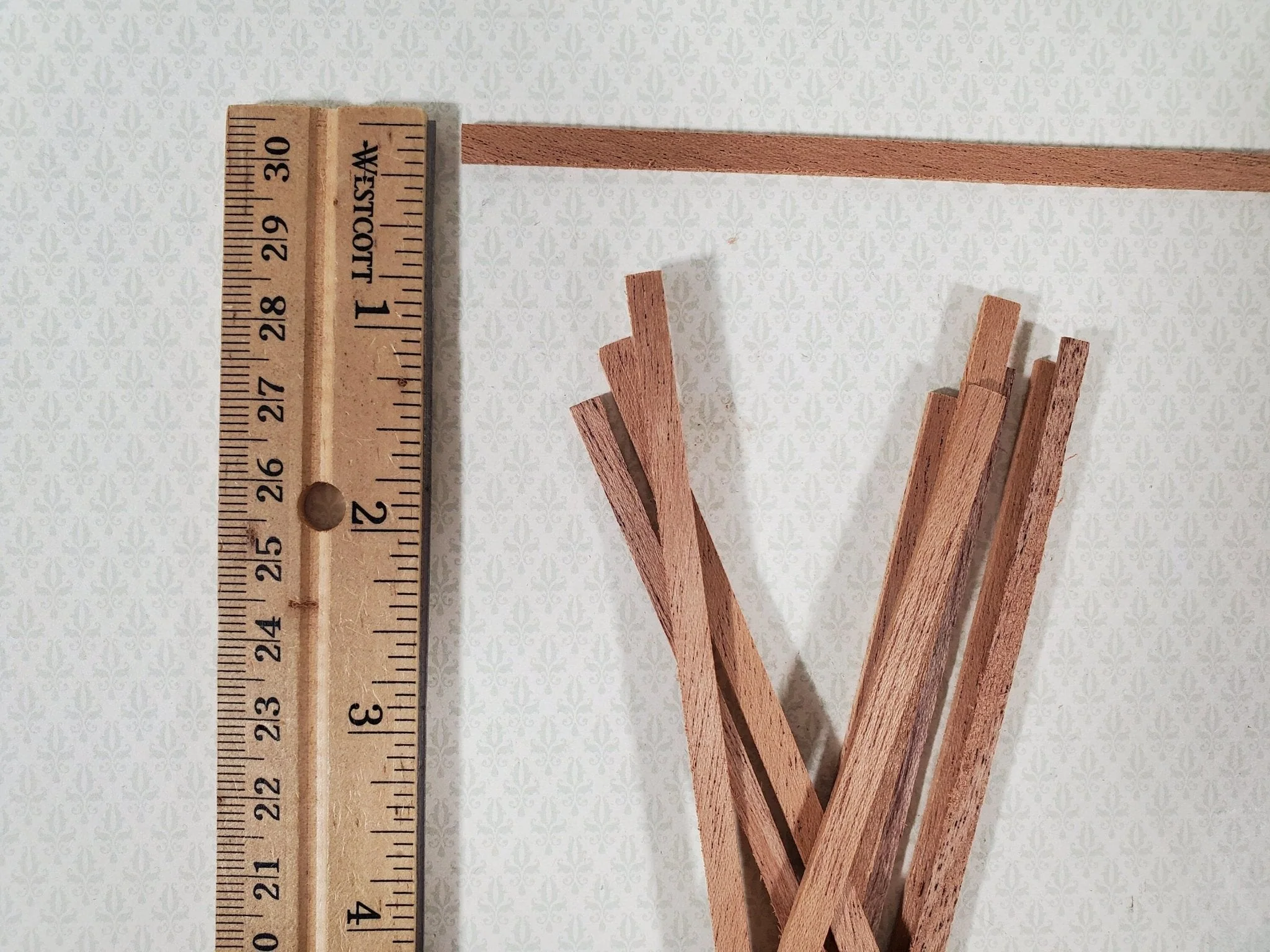 Mahogany Wood Strips 10 Pieces 1/16" Thick x 3/16" Wide x 6" Long Crafts Models Miniatures - Image 3