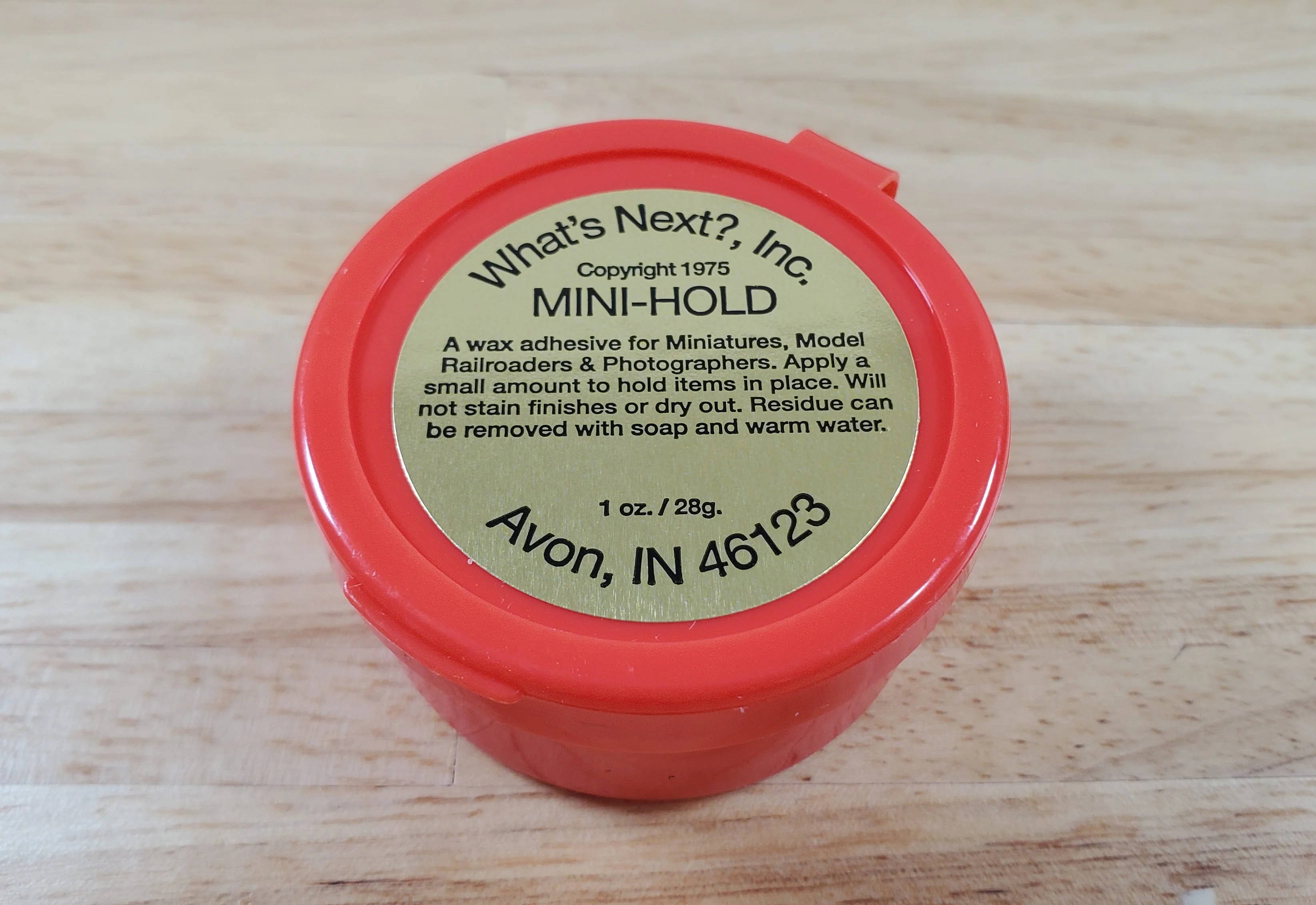 Mini Hold Wax by What's Next Red Jar 1oz Holds Miniatures in Place