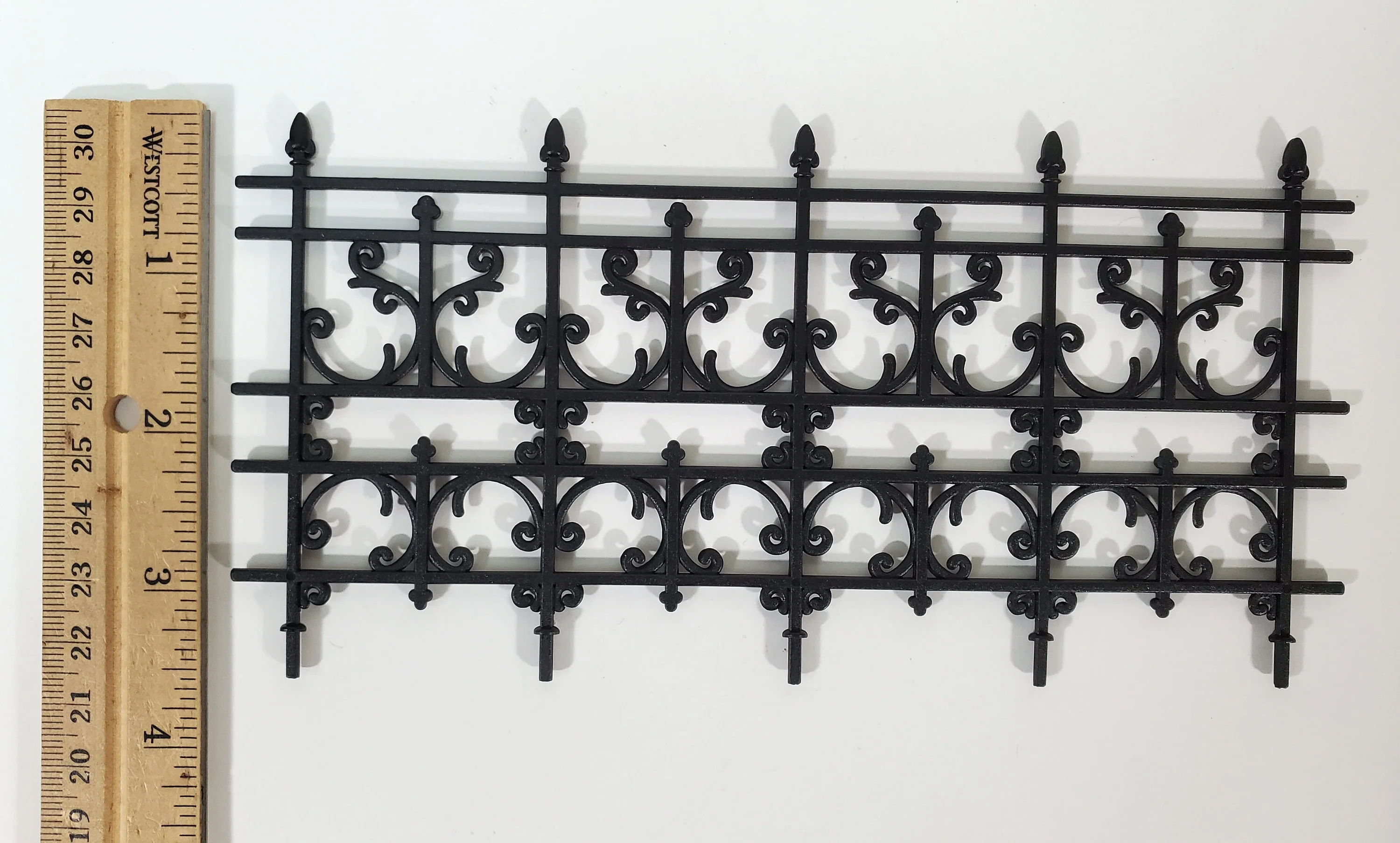 Miniature 4 Piece Fence Kit Black Victorian Georgian Style 1:12 Scale Dollhouse - Image 6
