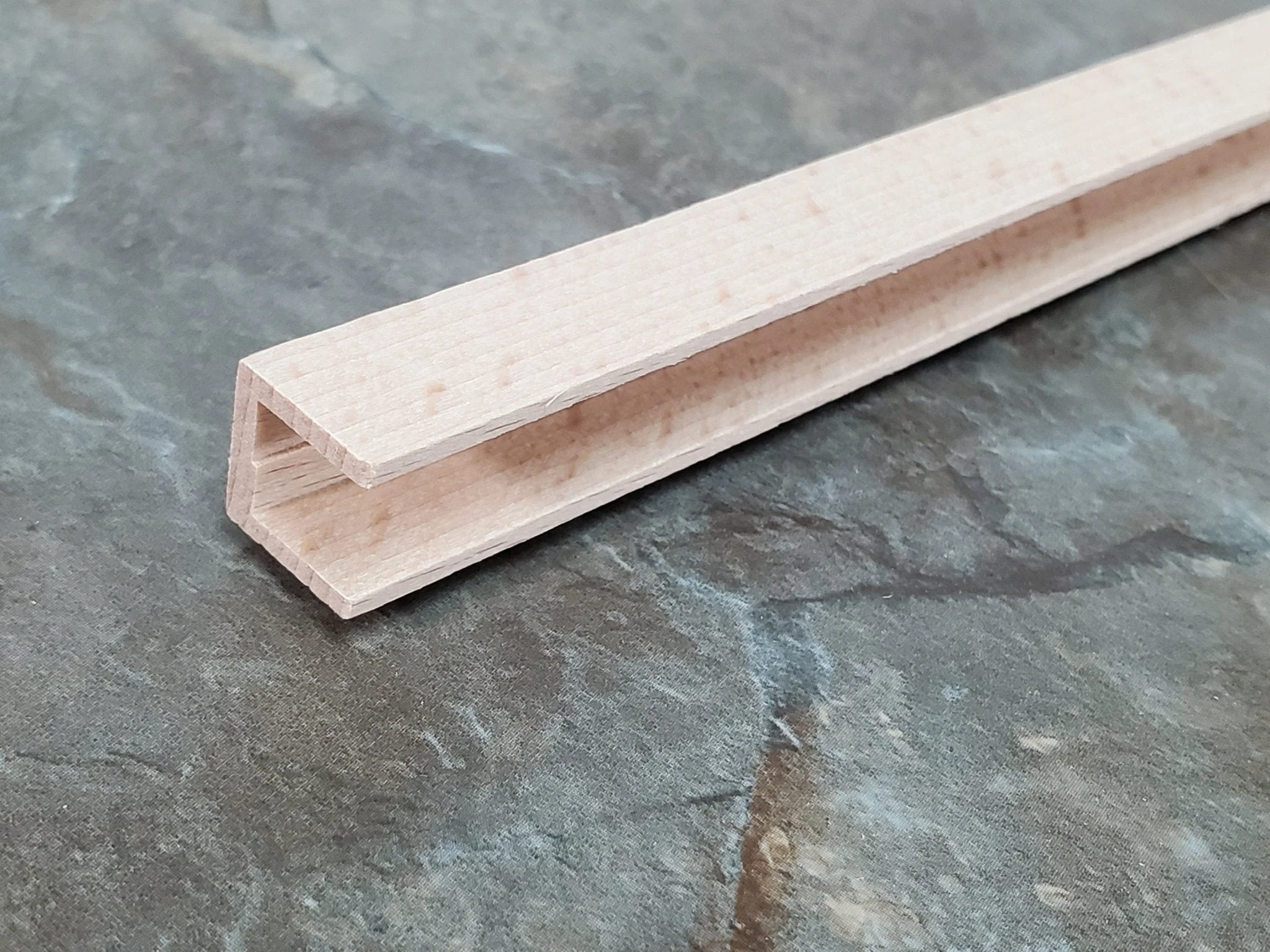 Miniature Channel Molding Trim 1/2" x 1/2" x 18" long Dollhouses Scale Model Building