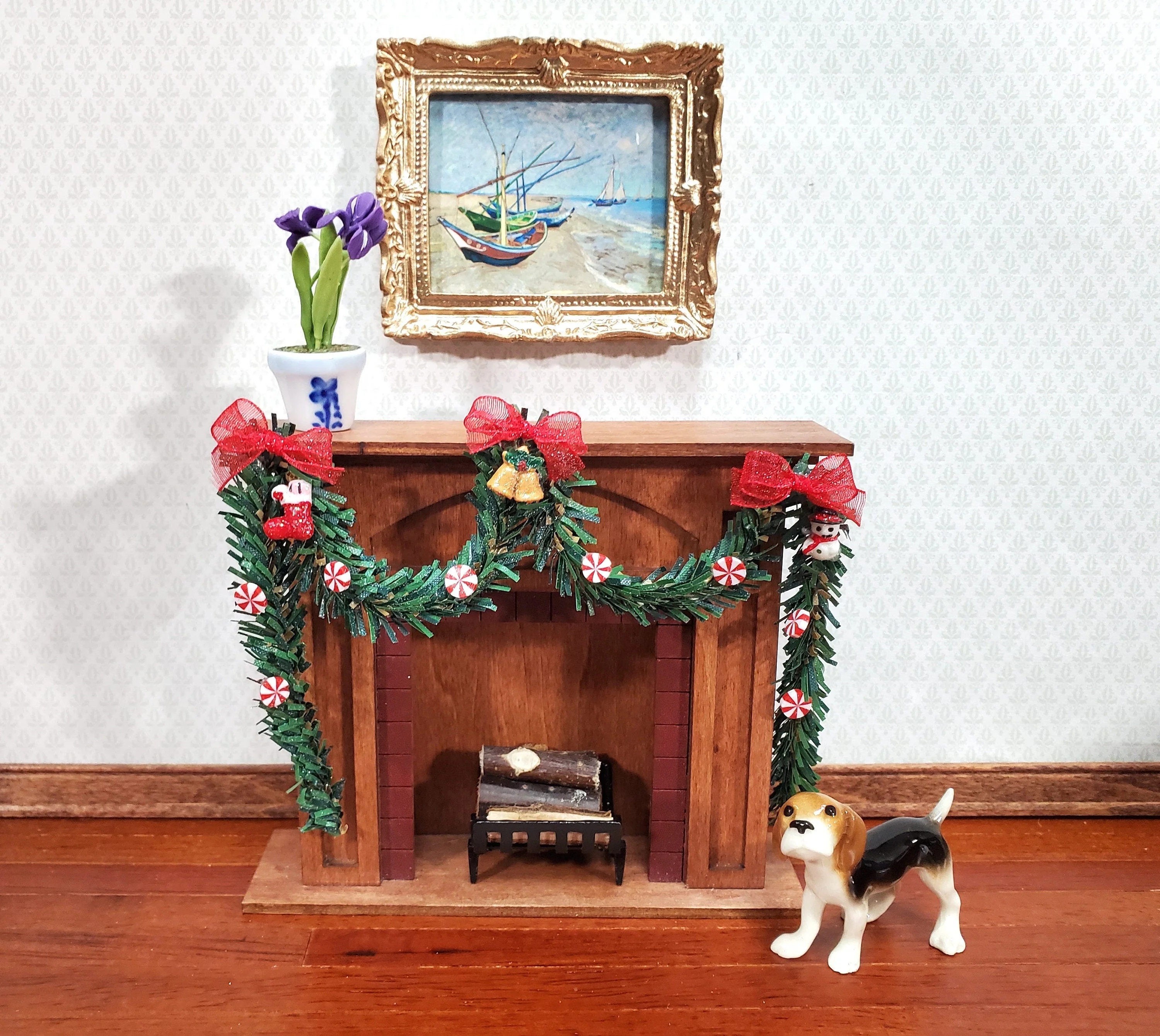 Miniature Christmas Garland Holiday Swag 1:12 Scale Dollhouse Handmade - Image 3
