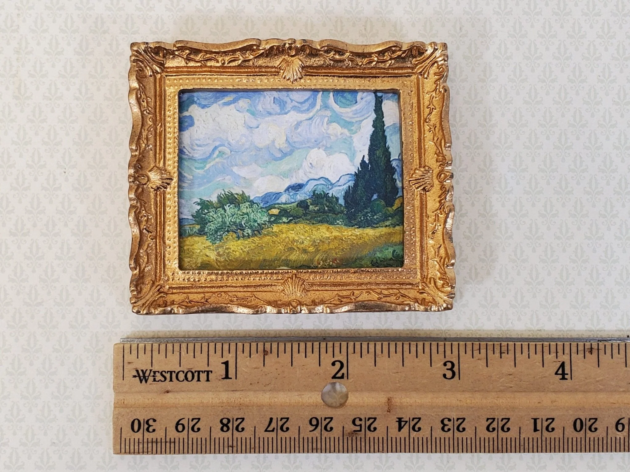Miniature Cypresses by Vincent Van Gogh Framed Print 1:12 Scale Handmade - Image 3