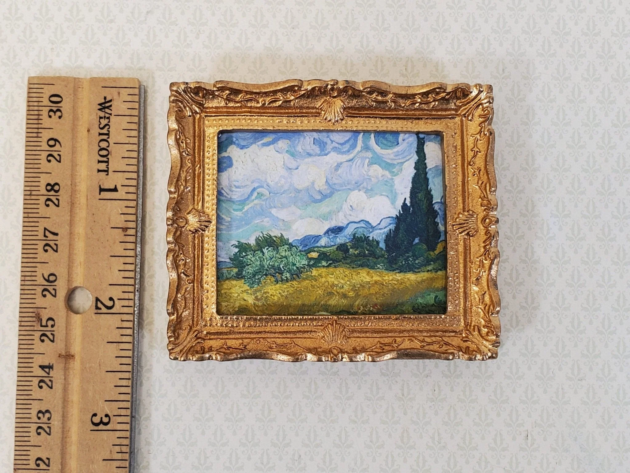 Miniature Cypresses by Vincent Van Gogh Framed Print 1:12 Scale Handmade - Image 4