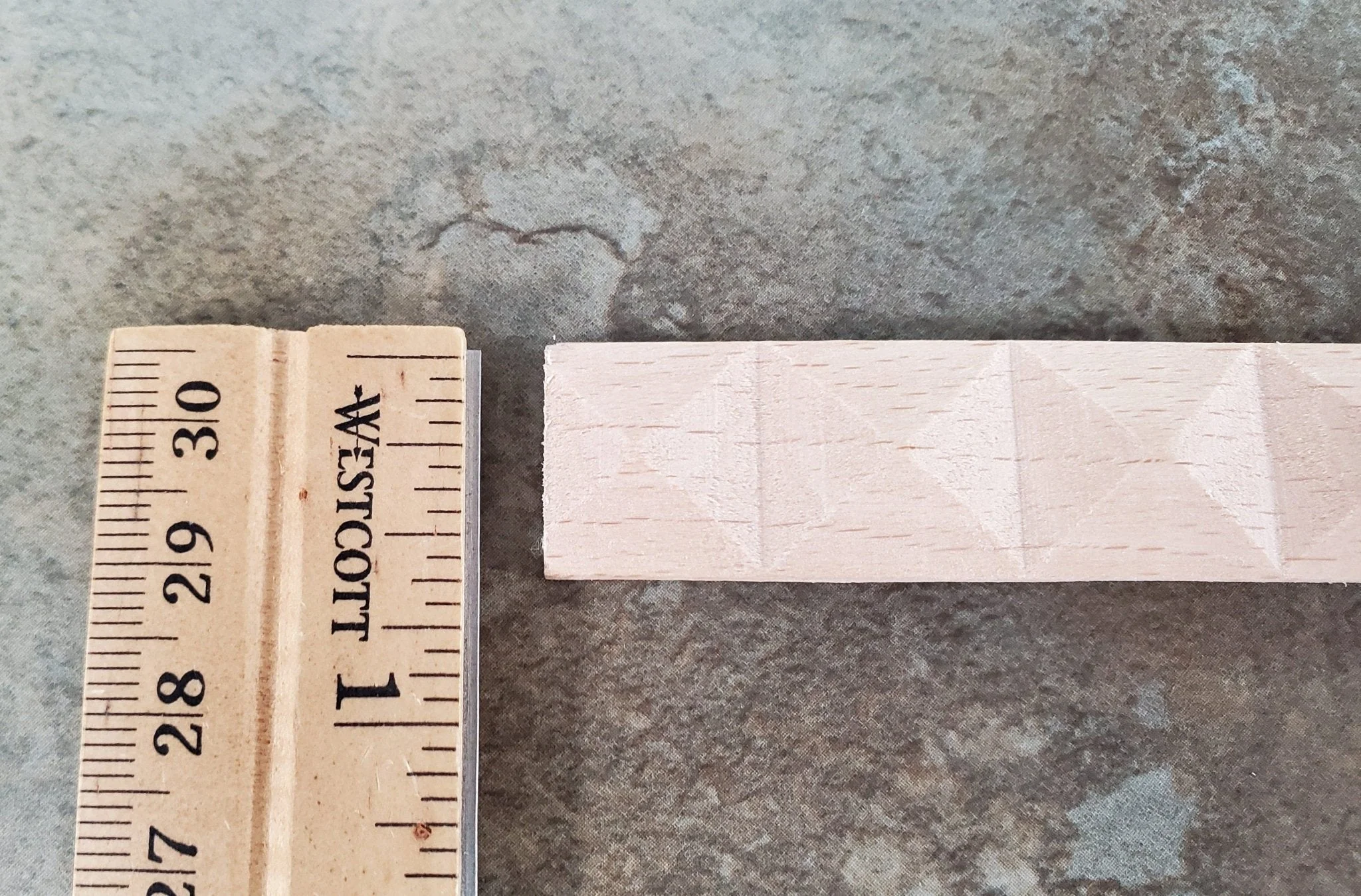 Miniature Diamond Trim Wood Relief Molding 11/16" x 18" Dollhouse Ceilings Walls - Image 4