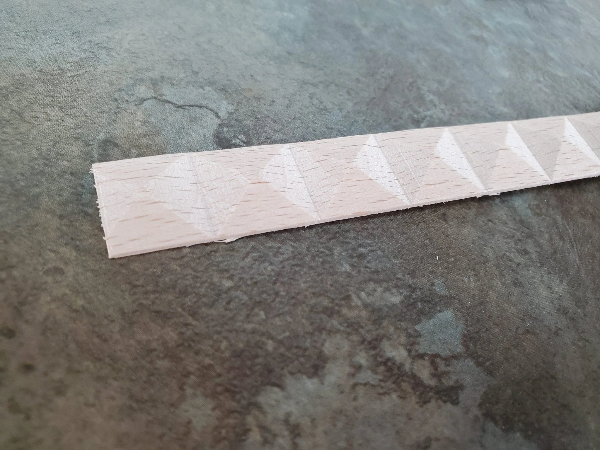 Miniature Diamond Trim Wood Relief Molding 11/16" x 18" Dollhouse Ceilings Walls - Image 5