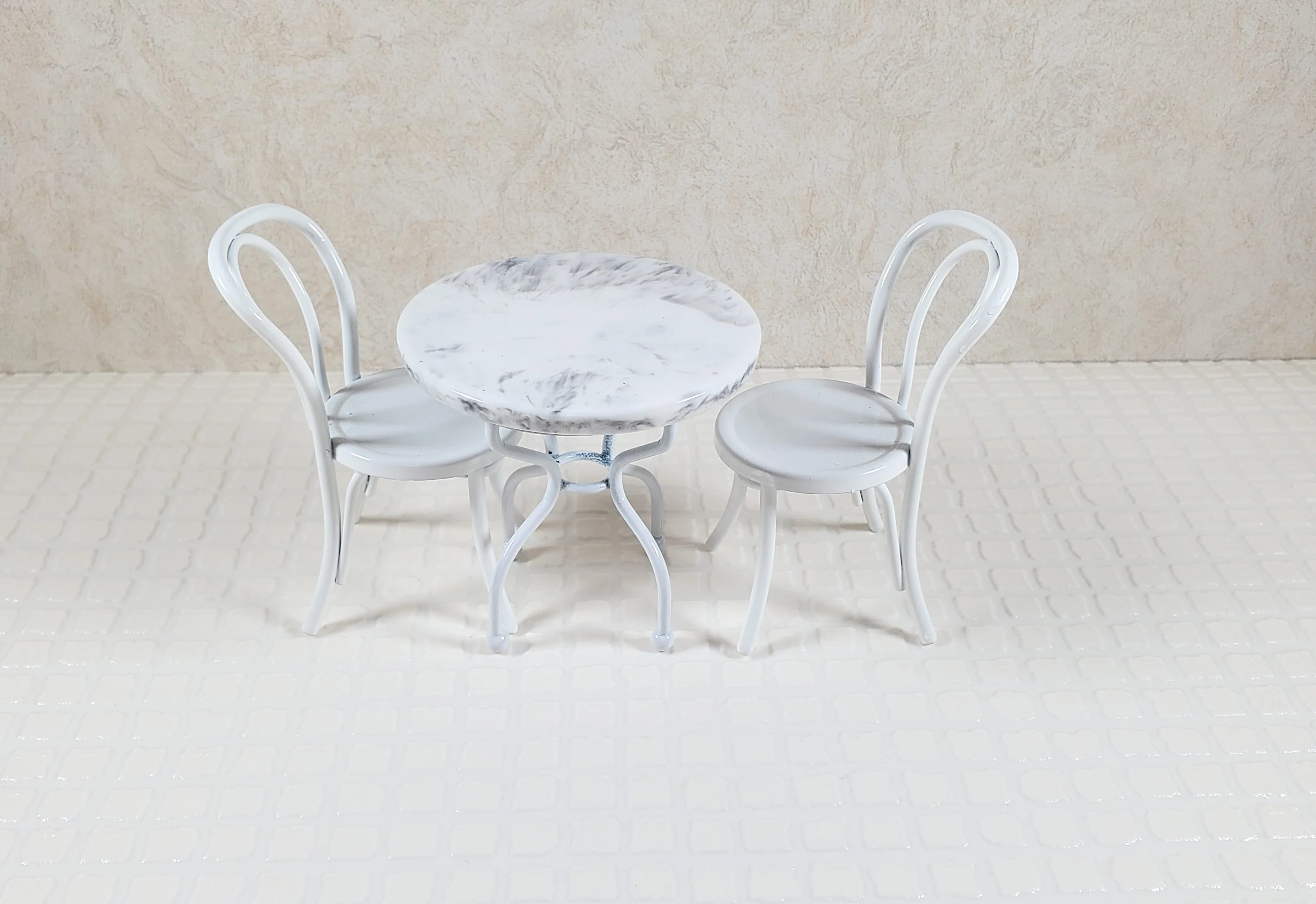 Miniature Dimensional Cream Tile Squares Flooring 1:12 Scale Model Scenery - Image 3
