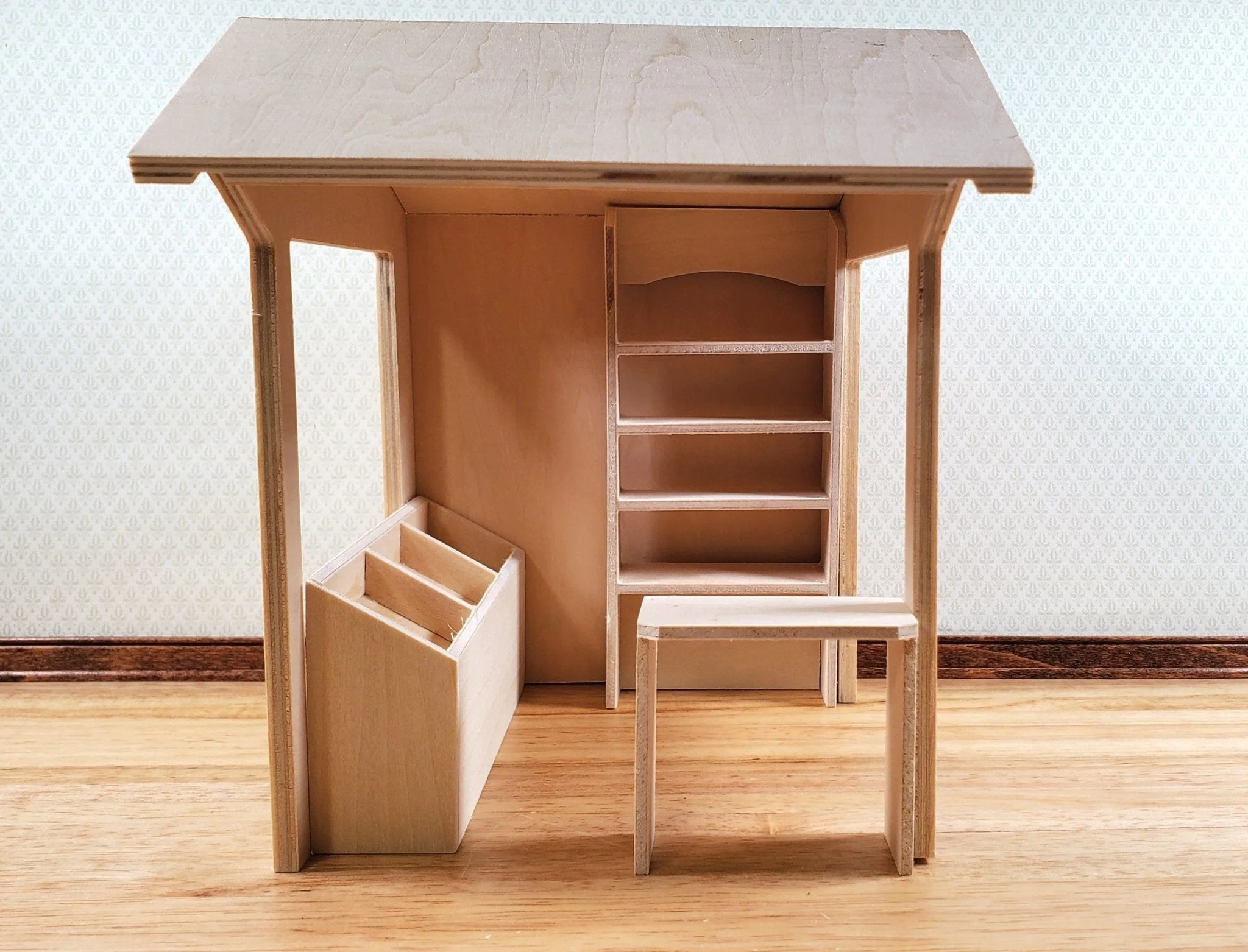 Miniature Farmers Market Stall Stand KIT Wood 1:12 Scale Dollhouse Shop - Image 2