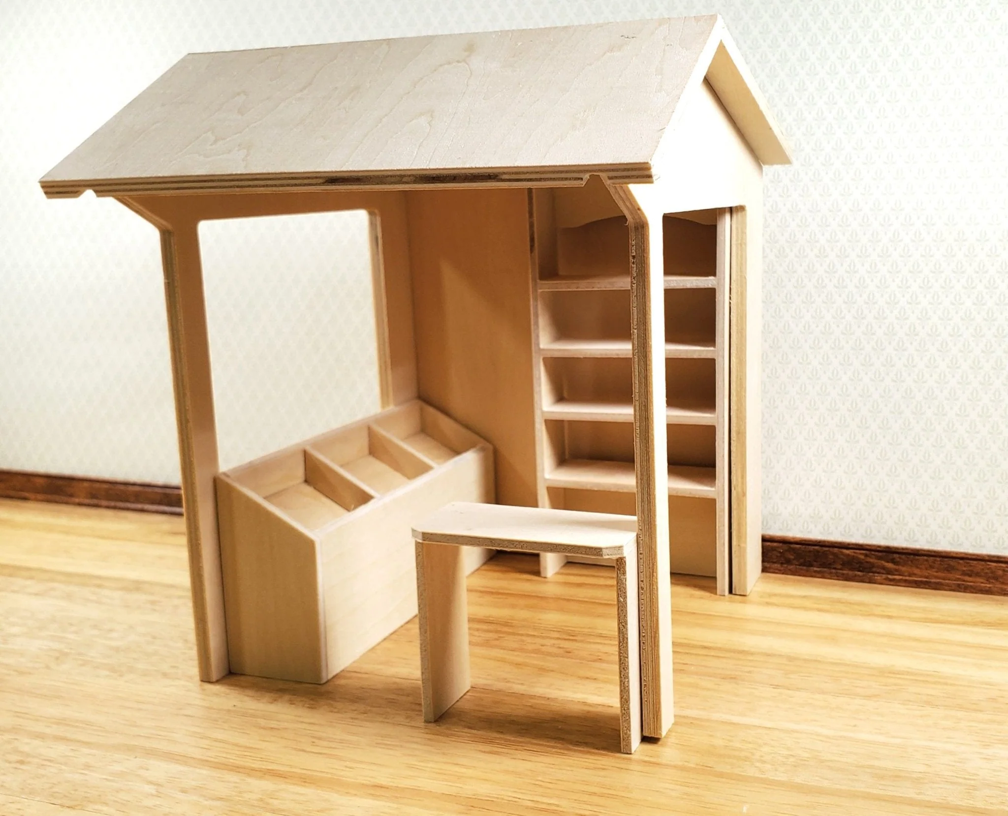 Miniature Farmers Market Stall Stand KIT Wood 1:12 Scale Dollhouse Shop - Image 5
