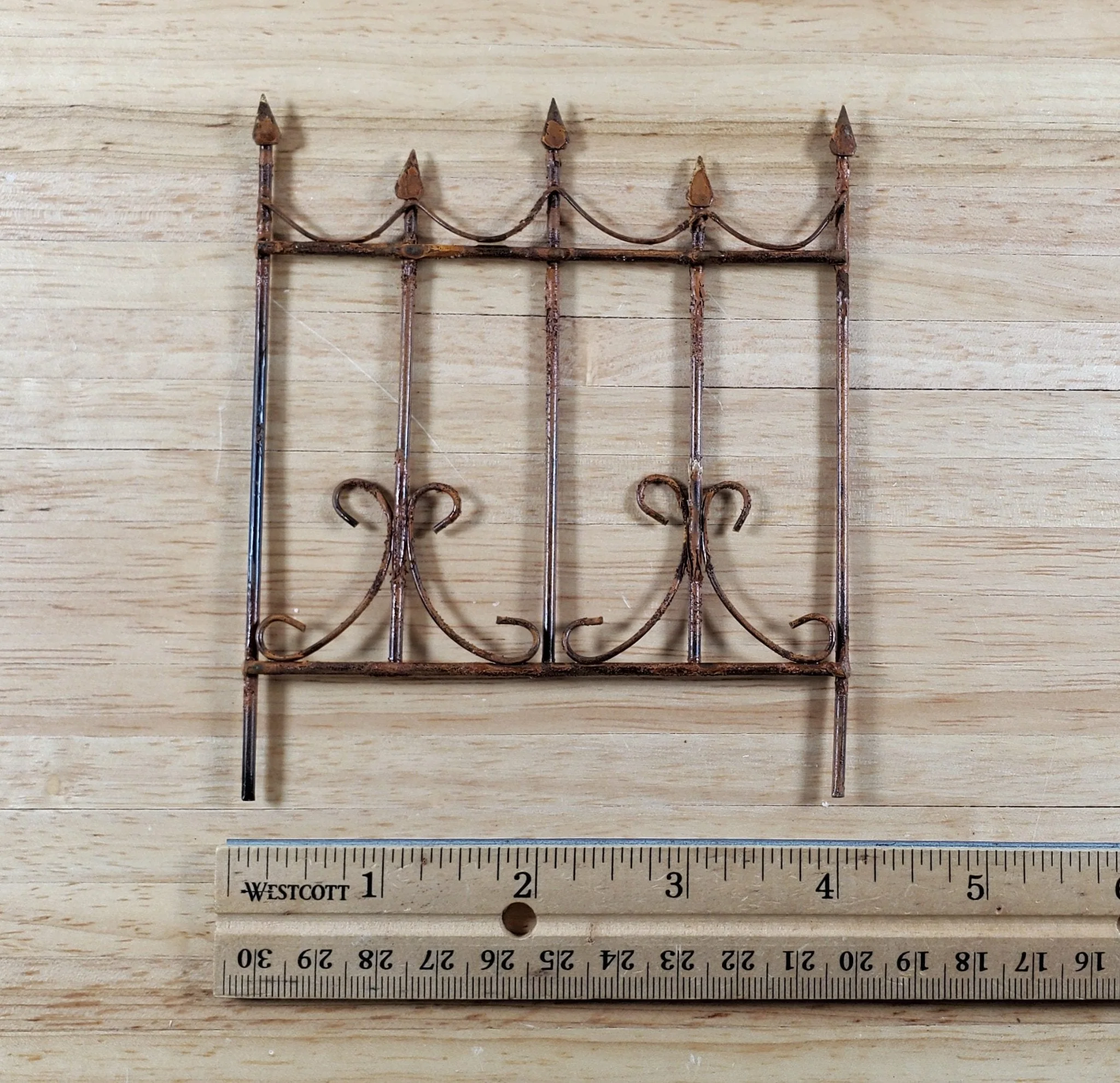 Miniature Fence Piece Metal Distressed Rusted Fairy Garden 4 3/4" Tall x 4" Wide - Image 4
