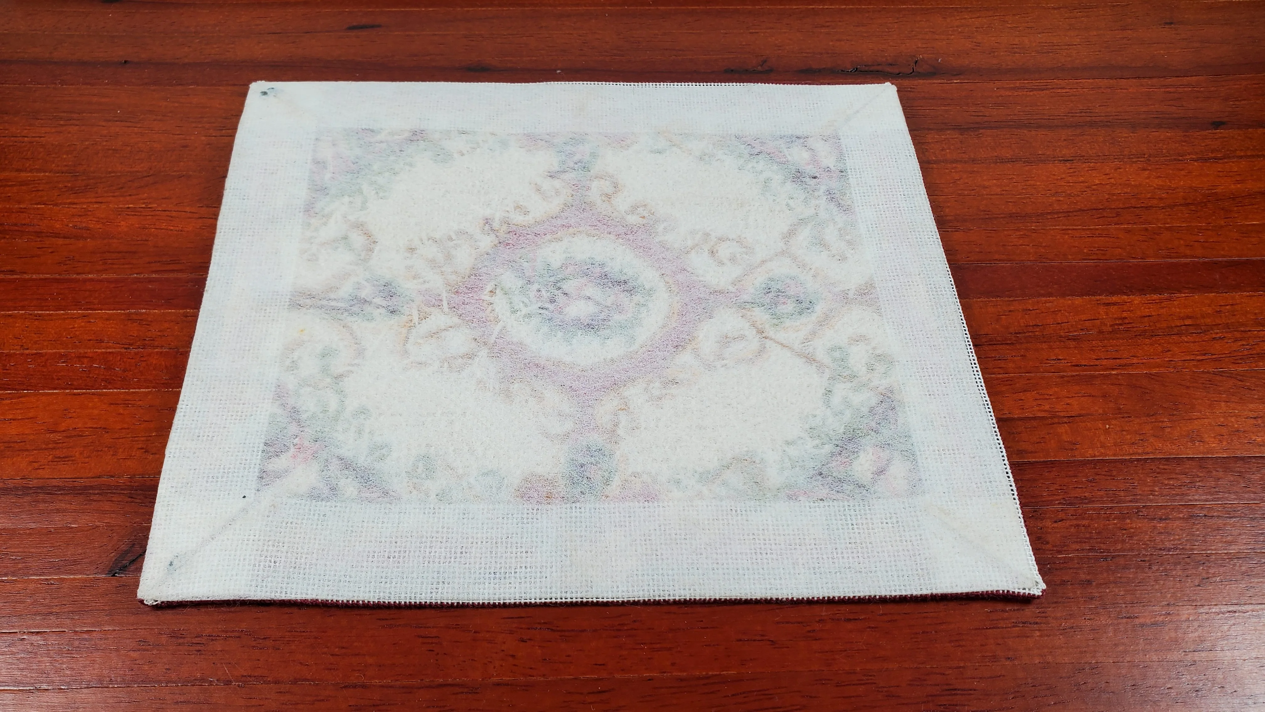 Miniature Fine Needlepoint Rug Pinks Aubusson Style 1:12 Scale Carpet Floral - Image 3