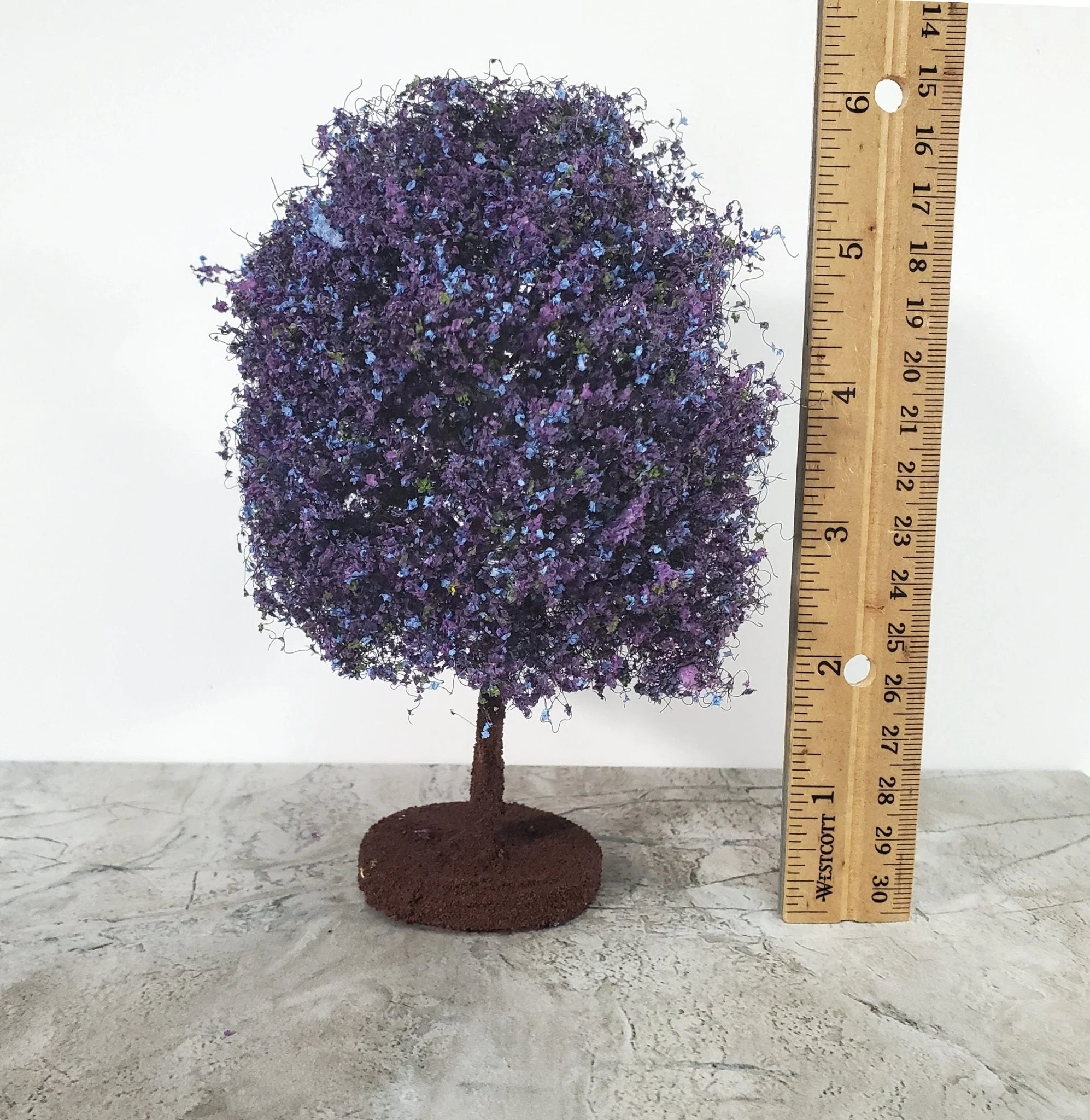 Miniature Flowering Tree or Bush Large Purple 6" Tall on Free Standing Base - Image 2