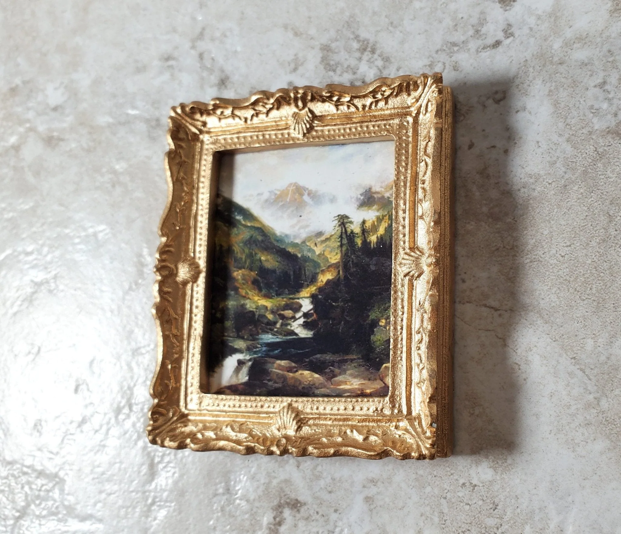 Miniature Framed Art Print Mountain of the Holy Cross Thomas Moran 1:12 Scale - Image 2