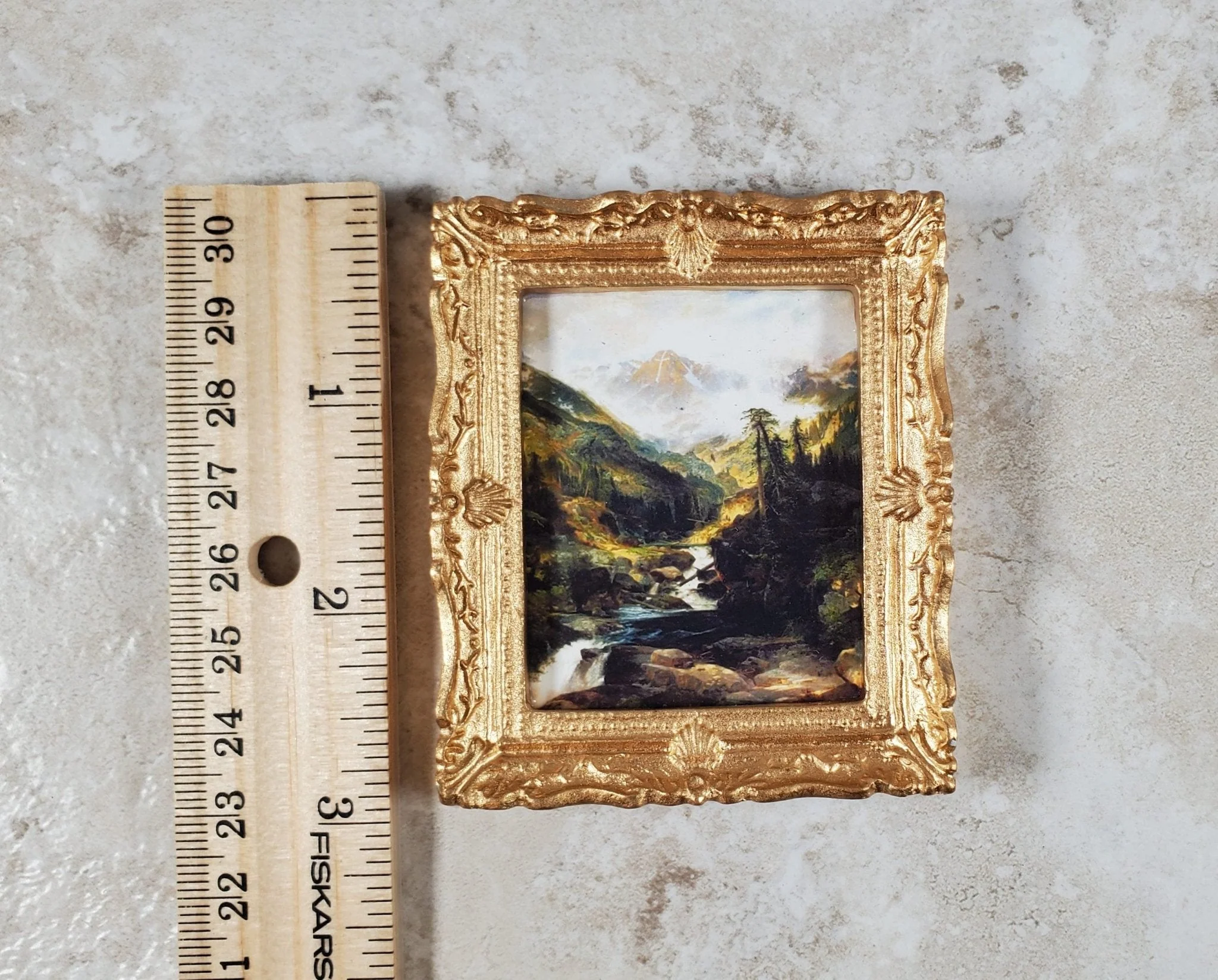 Miniature Framed Art Print Mountain of the Holy Cross Thomas Moran 1:12 Scale - Image 4