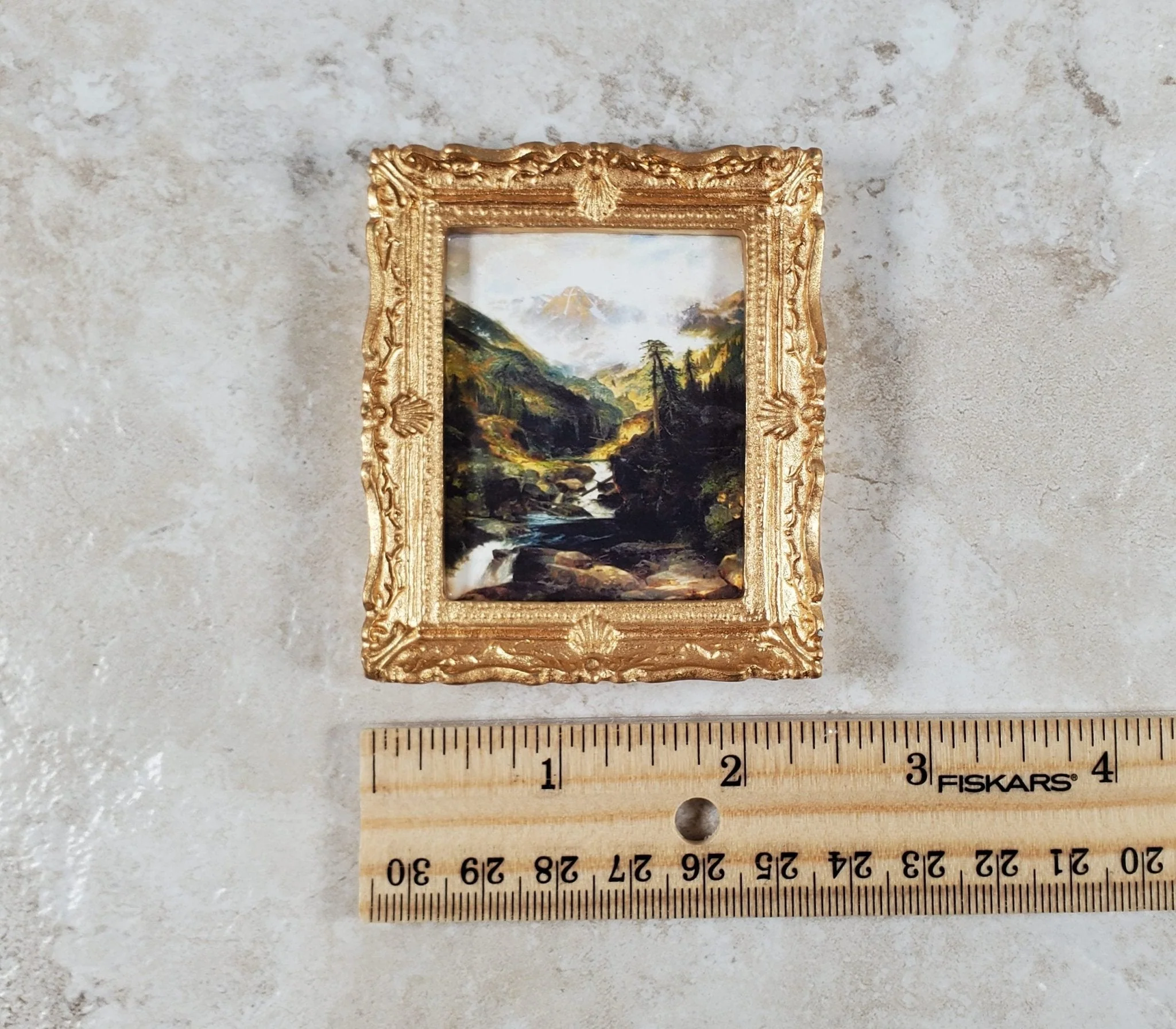 Miniature Framed Art Print Mountain of the Holy Cross Thomas Moran 1:12 Scale - Image 5