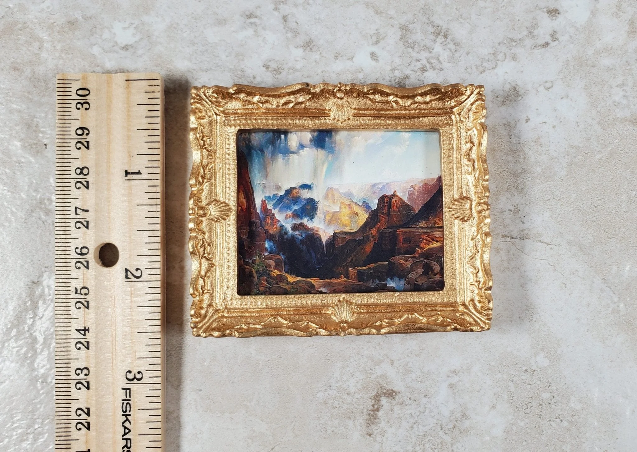 Miniature Framed Art Print The Grand Canyon Thomas Moran 1:12 Scale Dollhouse - Image 5