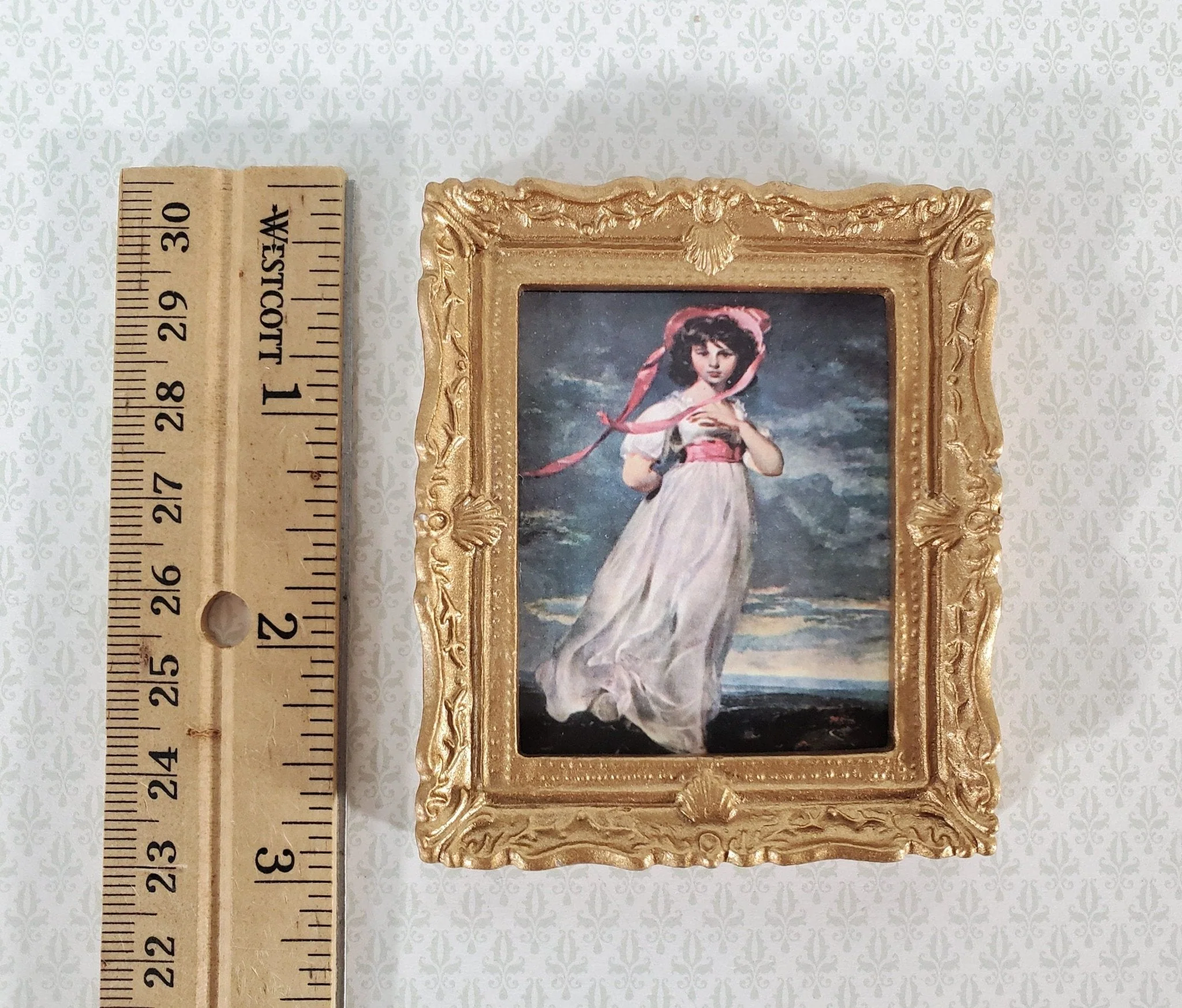 Miniature Framed Print Pinkie Thomas Lawrence 1:12 Scale Dollhouse Handmade - Image 2