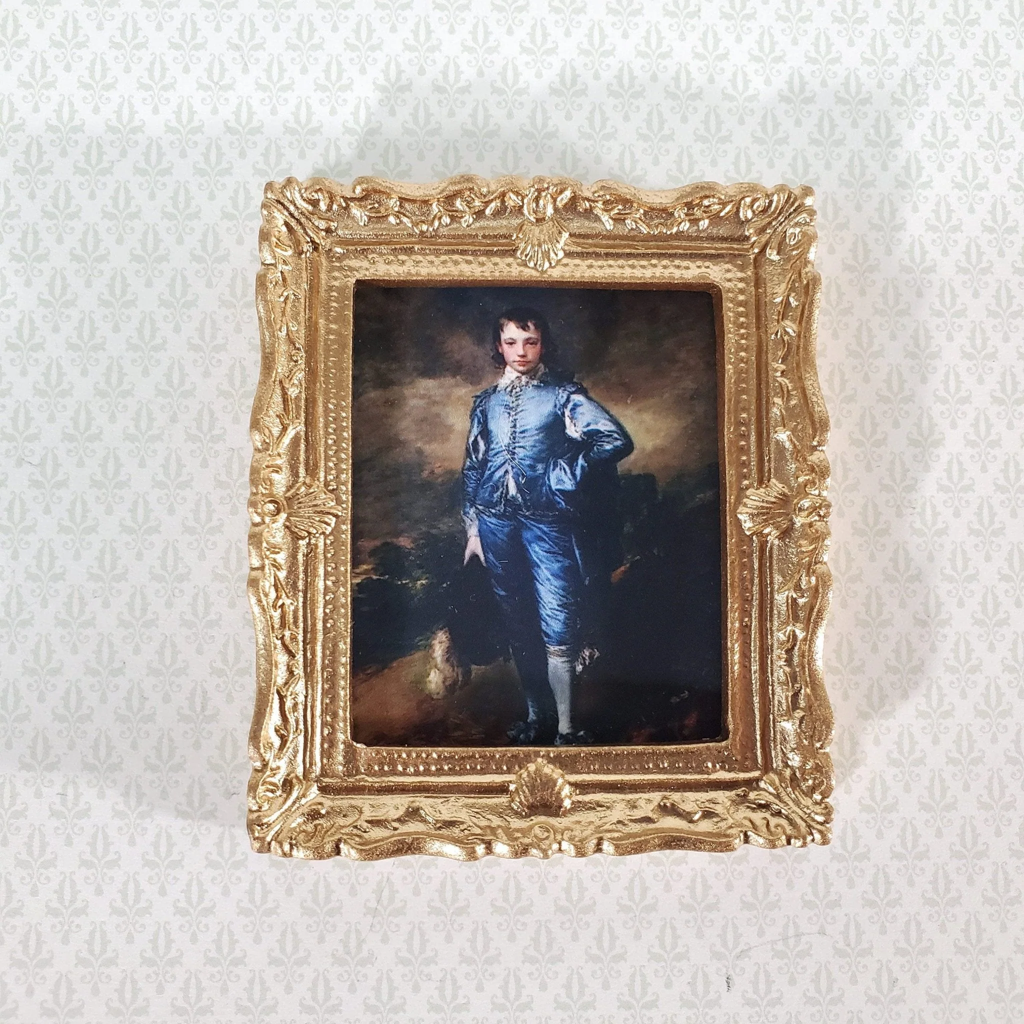 Miniature Framed Print The Blue Boy Gainsborough 1:12 Scale Dollhouse Handmade