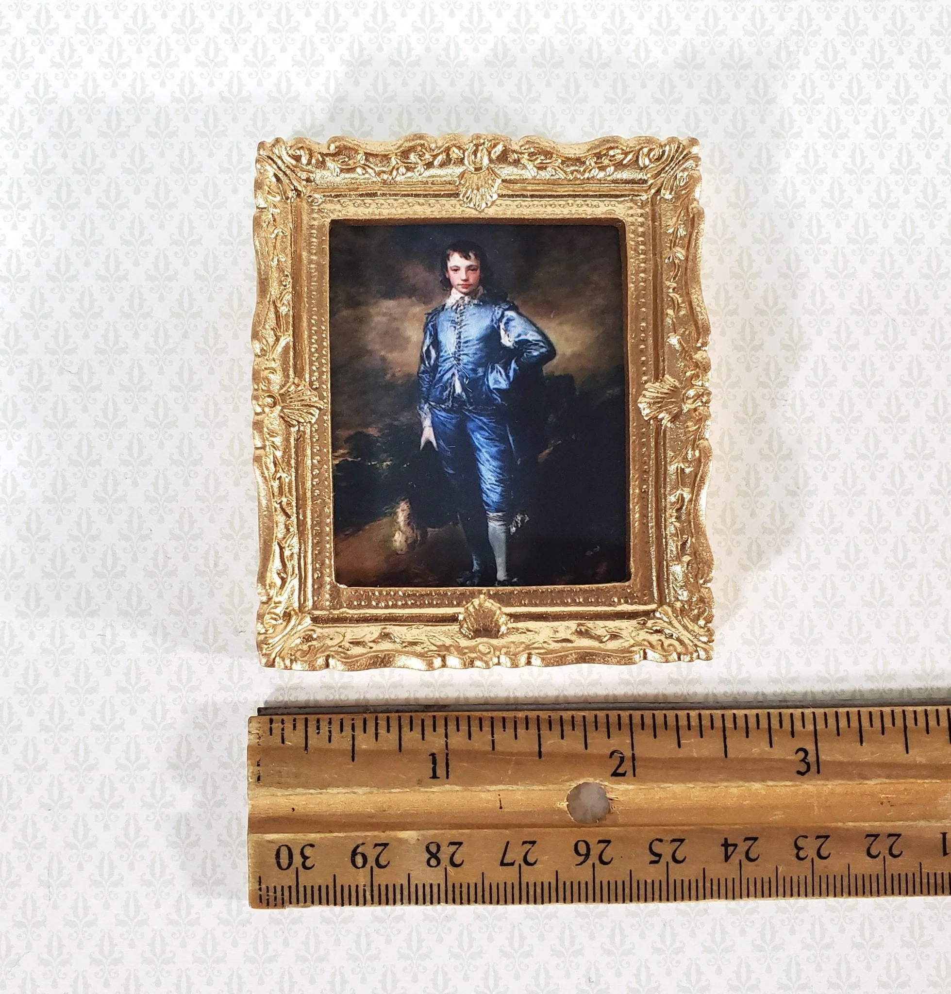 Miniature Framed Print The Blue Boy Gainsborough 1:12 Scale Dollhouse Handmade - Image 2