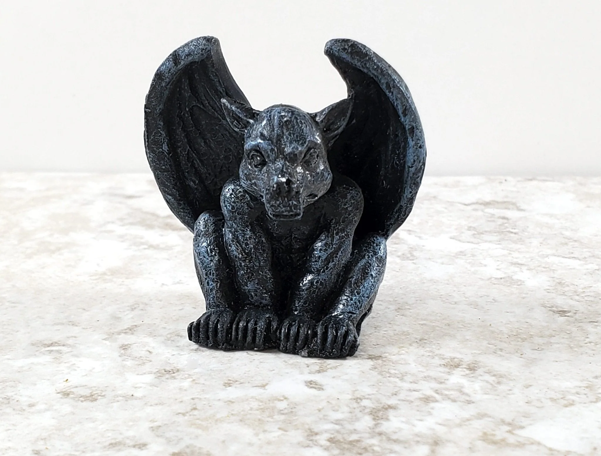 Miniature Gargoyle Goblin Crouching with Wings for Garden 1 1/2" Tall - Image 2