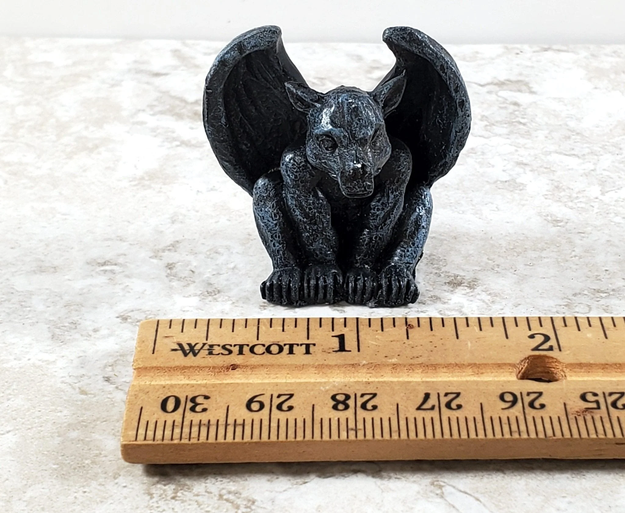Miniature Gargoyle Goblin Crouching with Wings for Garden 1 1/2" Tall - Image 5