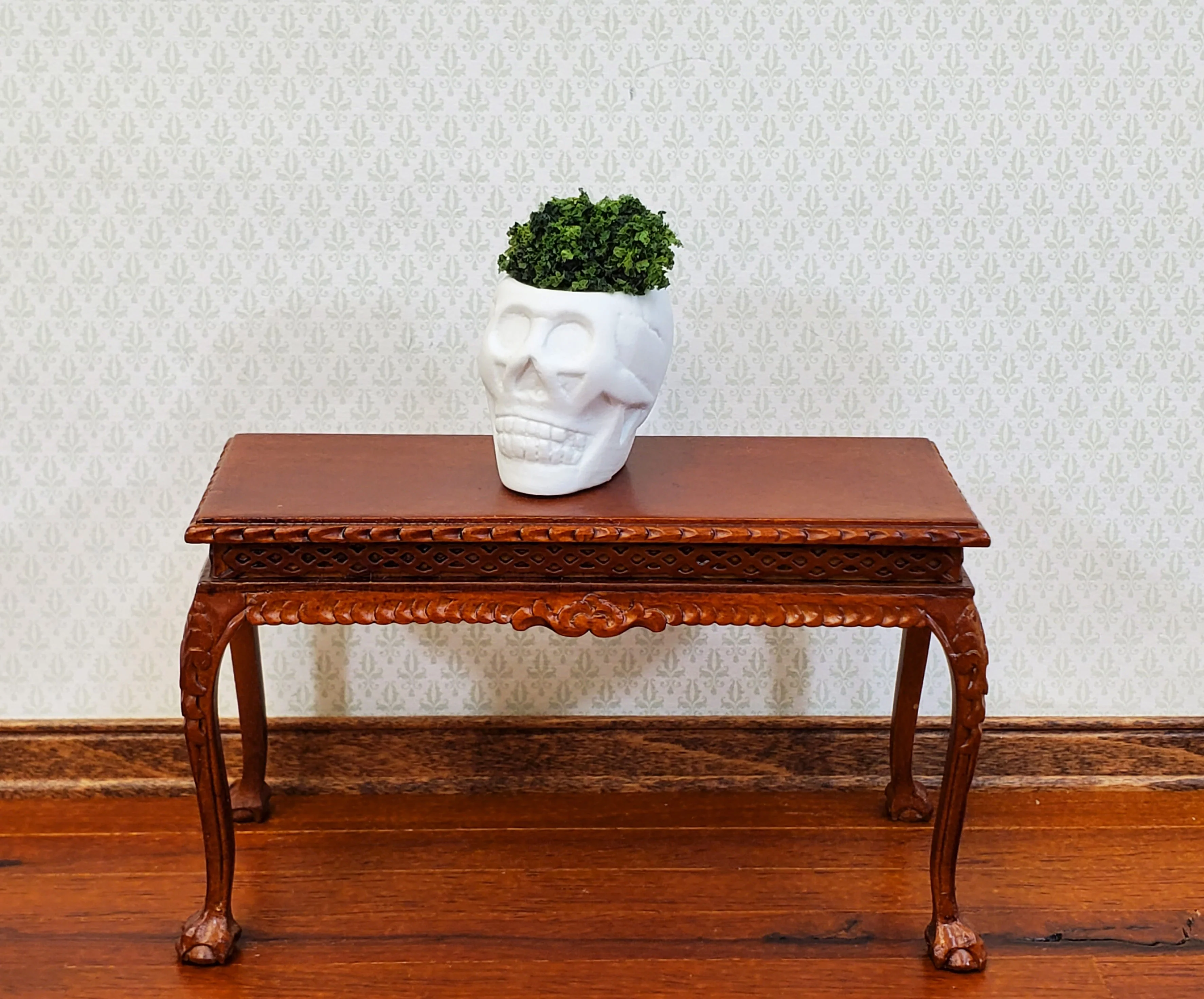 Miniature Halloween Skull Planter or Candy Dish for Dollhouse Decoration 1" Tall - Image 5