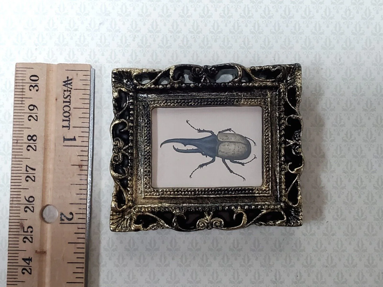 Miniature Hercules Beetle Framed Print 1:12 Scale Miniature Picture - Image 3