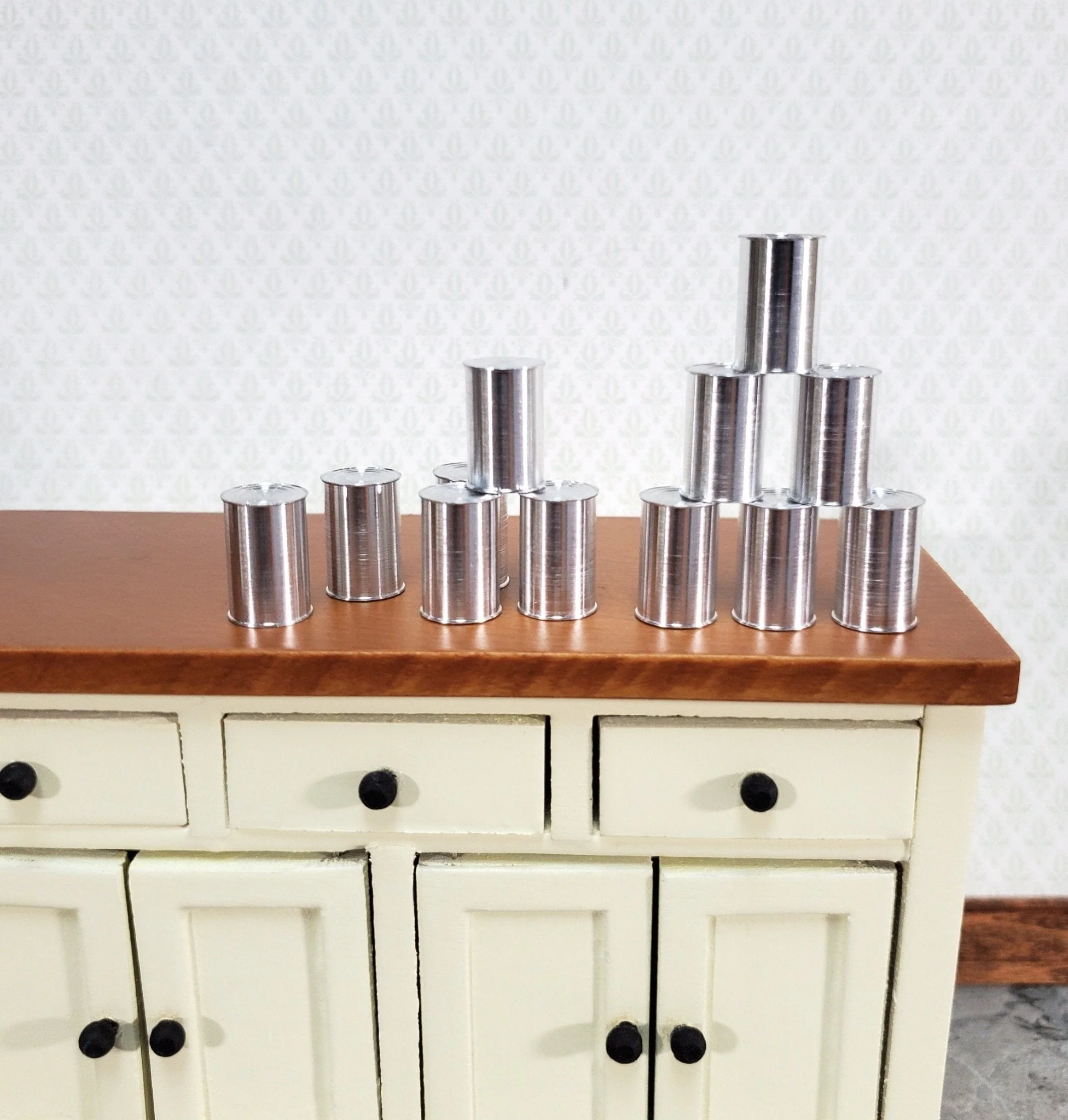 Miniature Metal Cans Large x12 Grocery Store #25 Blanks 1:12 Scale Dollhouse - Image 2