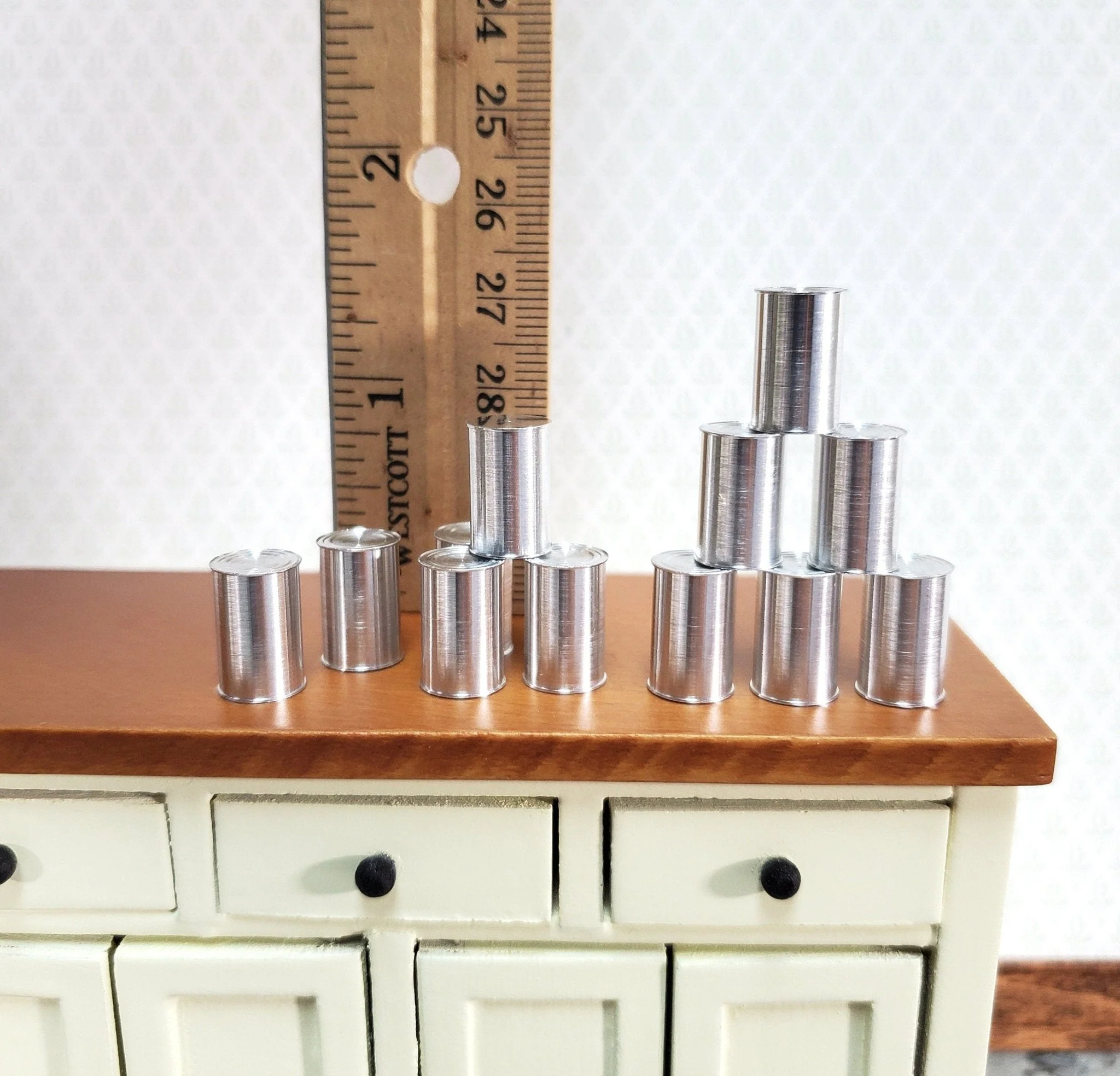 Miniature Metal Cans Large x12 Grocery Store #25 Blanks 1:12 Scale Dollhouse - Image 3