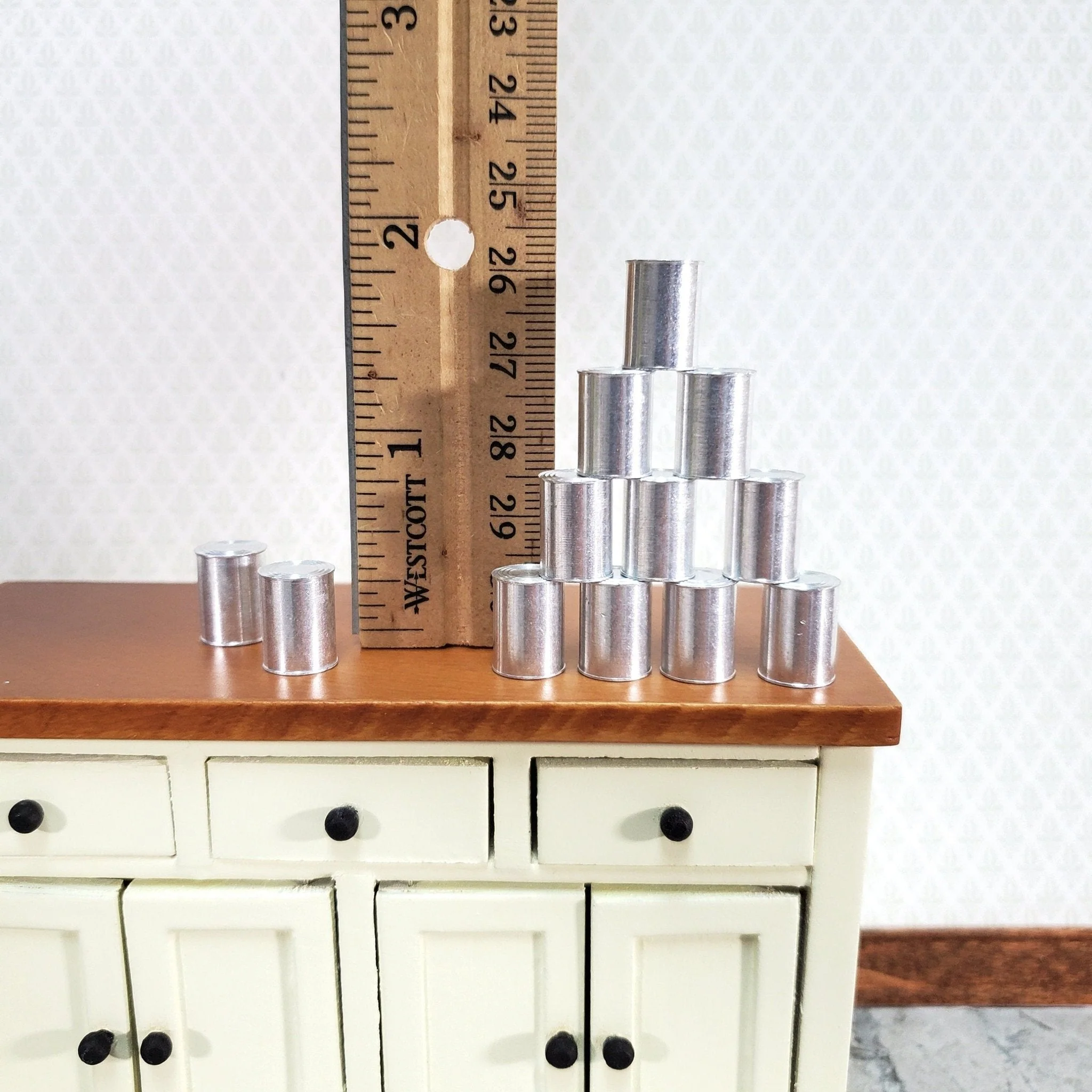 Miniature Metal Cans Medium x12 Grocery Store #21 Blanks 1:12 Scale Dollhouse - Image 2