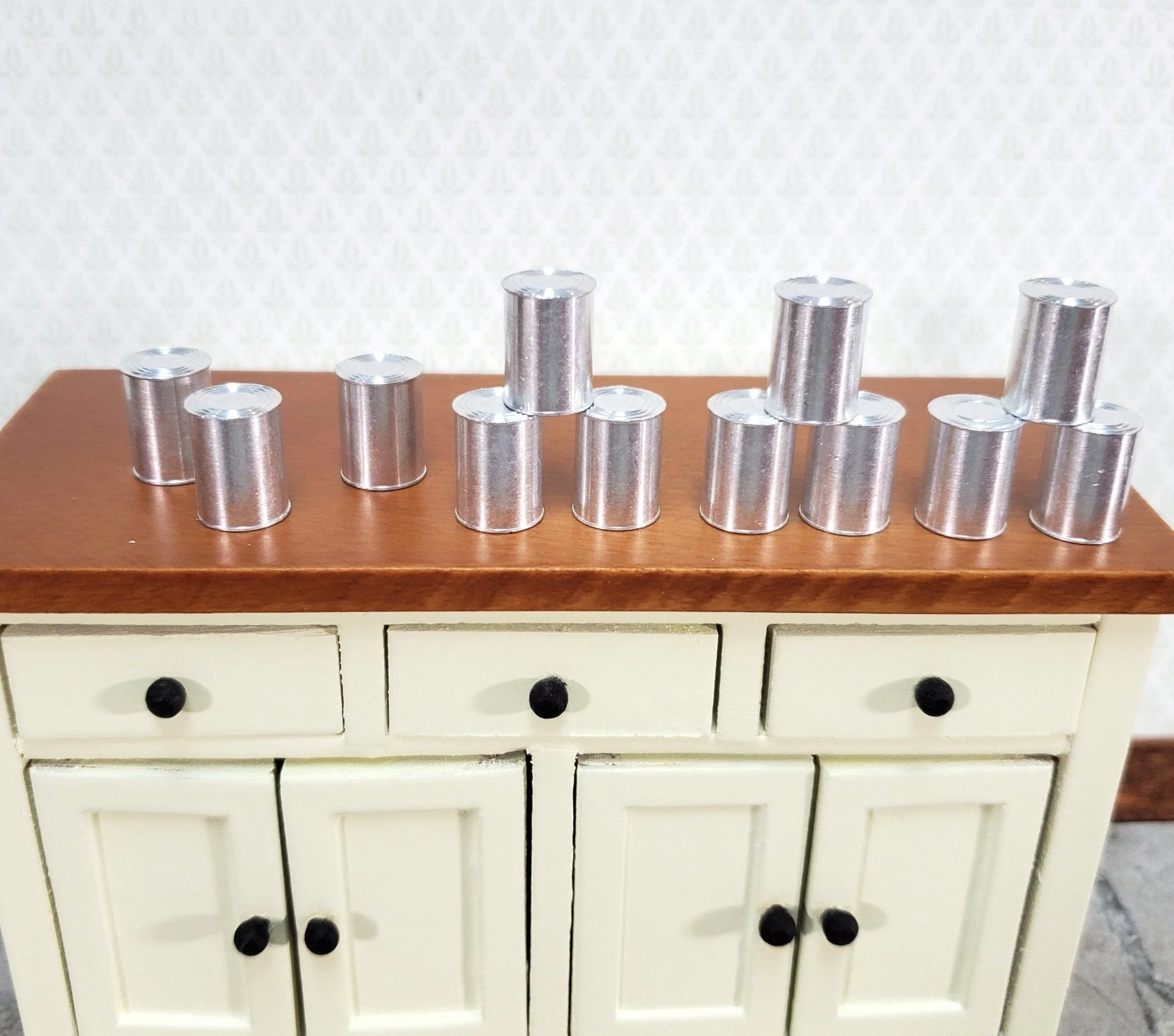 Miniature Metal Cans Medium x12 Grocery Store #21 Blanks 1:12 Scale Dollhouse - Image 4