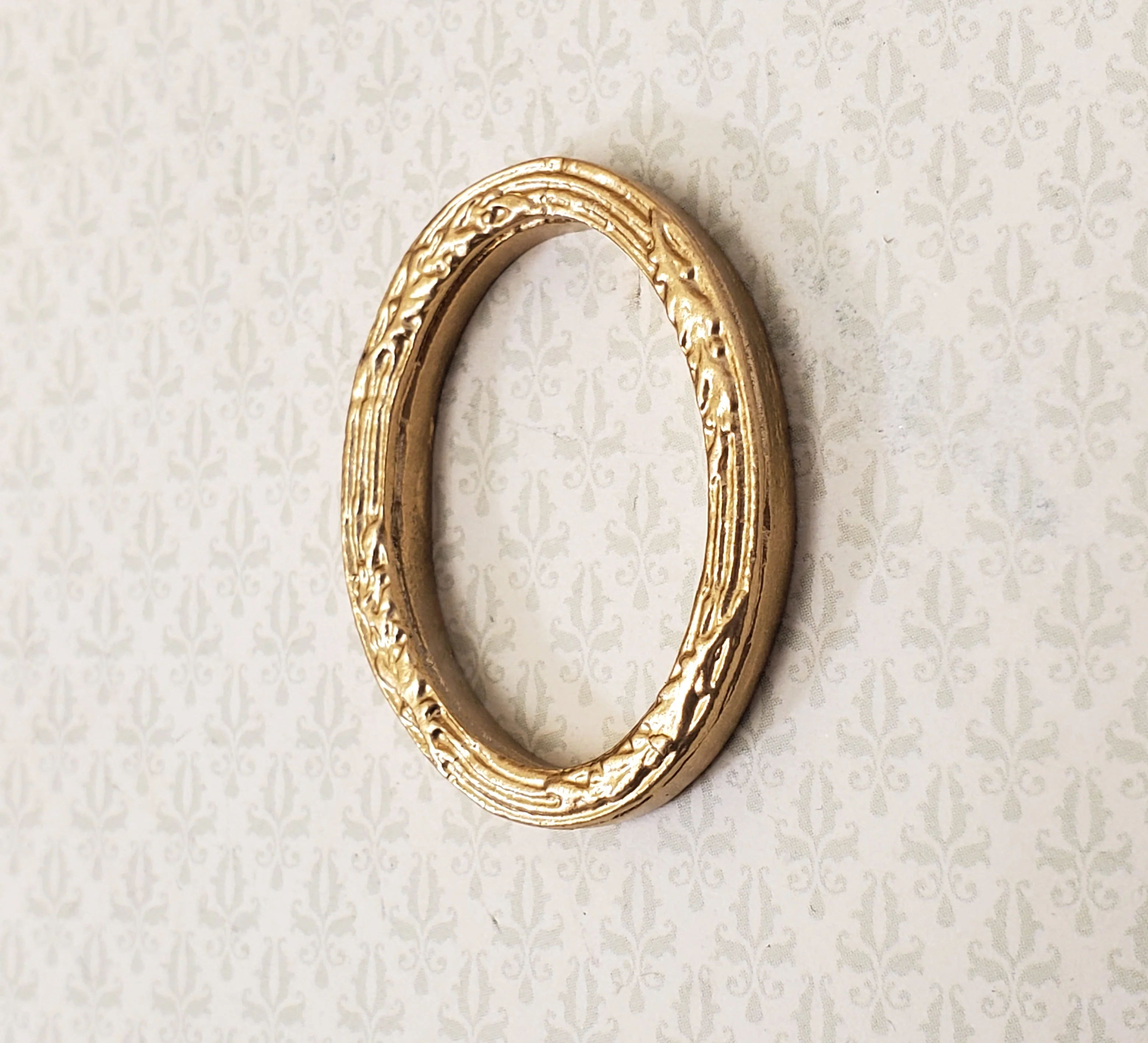 Miniature Oval Picture Frame Gold for Paintings Small Size 1 7/16" Tall - Image 2