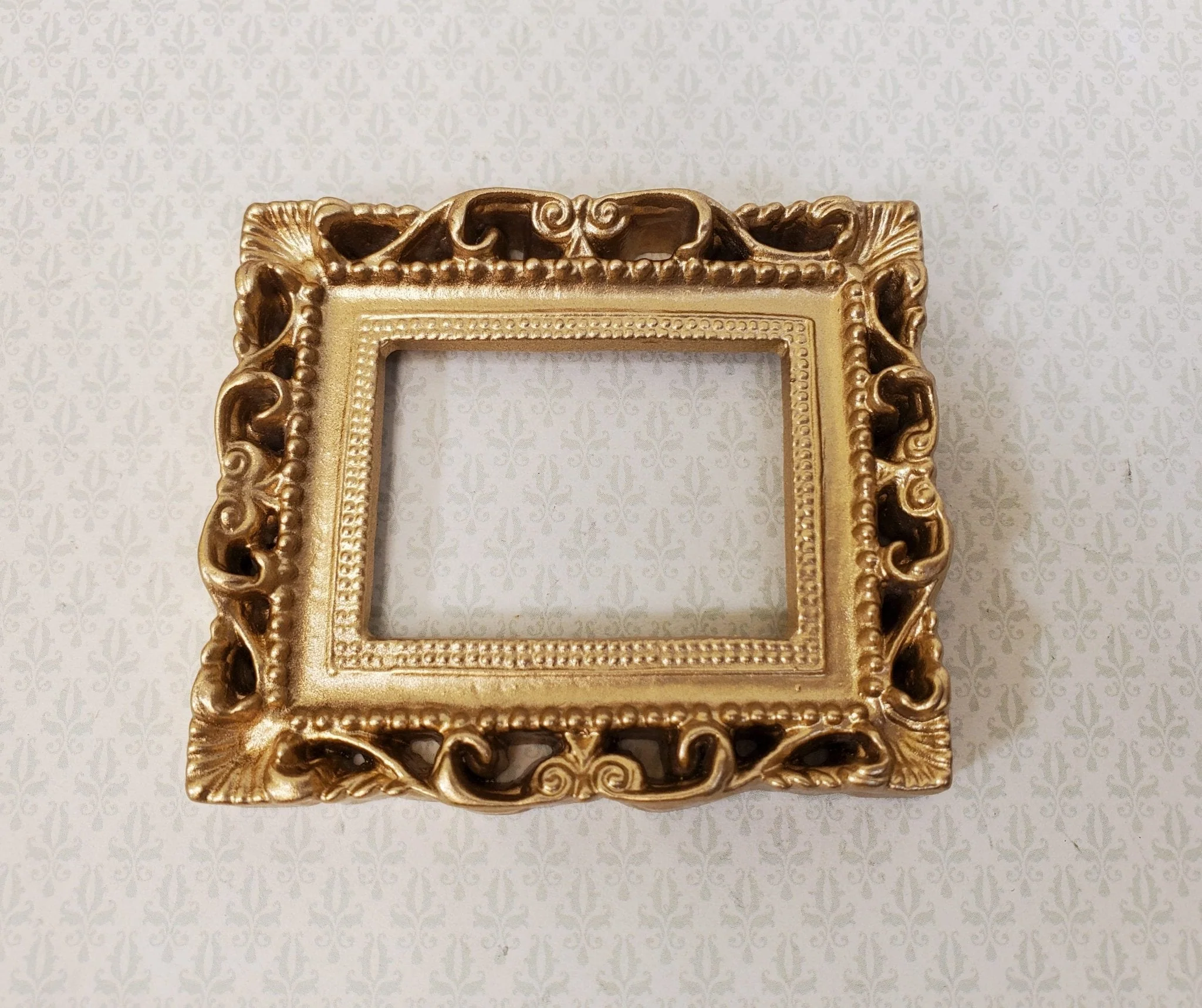 Miniature Picture Frame Large Fancy Gold for Painting for Dollhouses 1:12 - Image 2