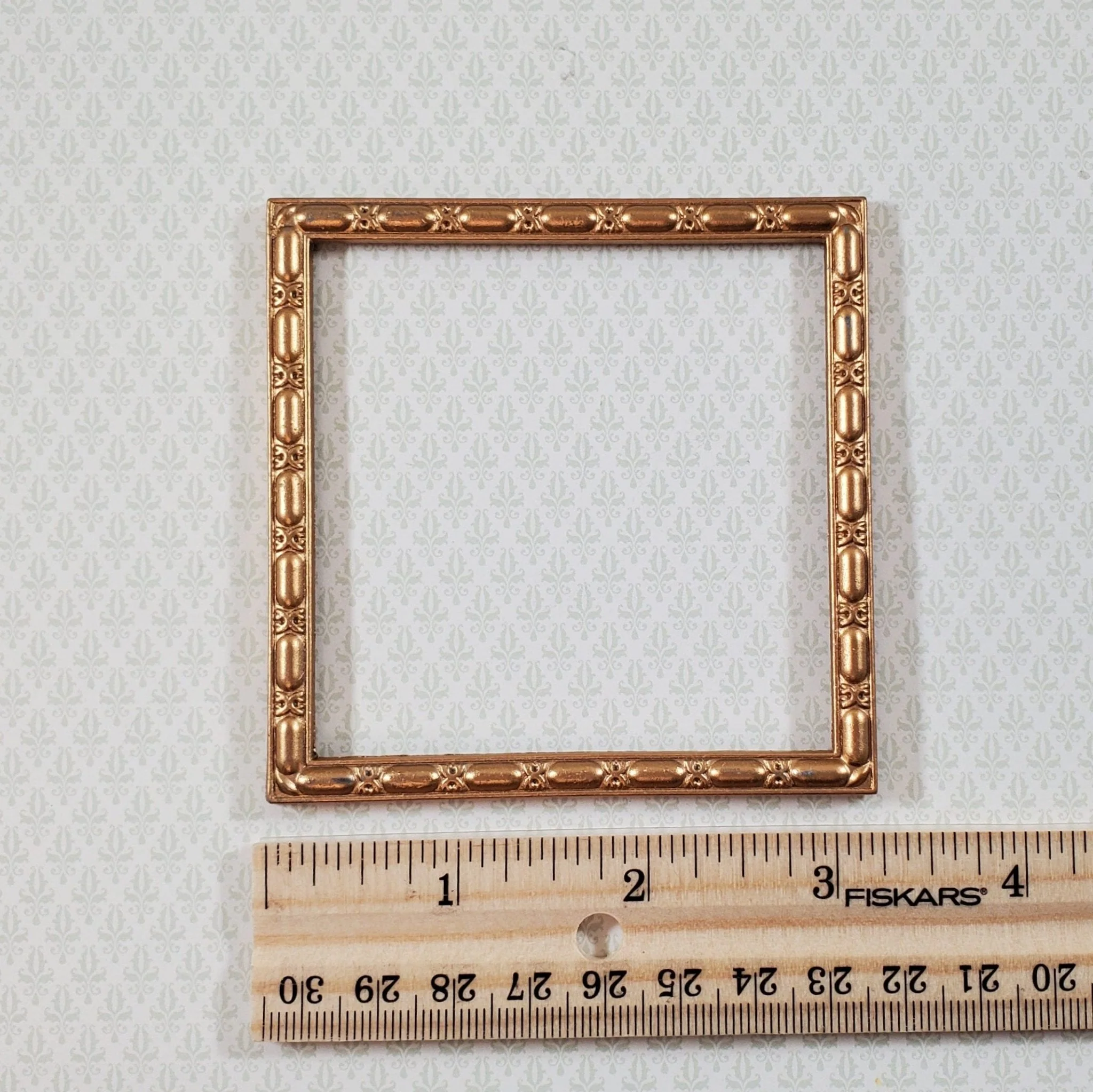Miniature Picture Frame Square Metal Gold Interior 2.75" x 2.75" Dollhouses - Image 3