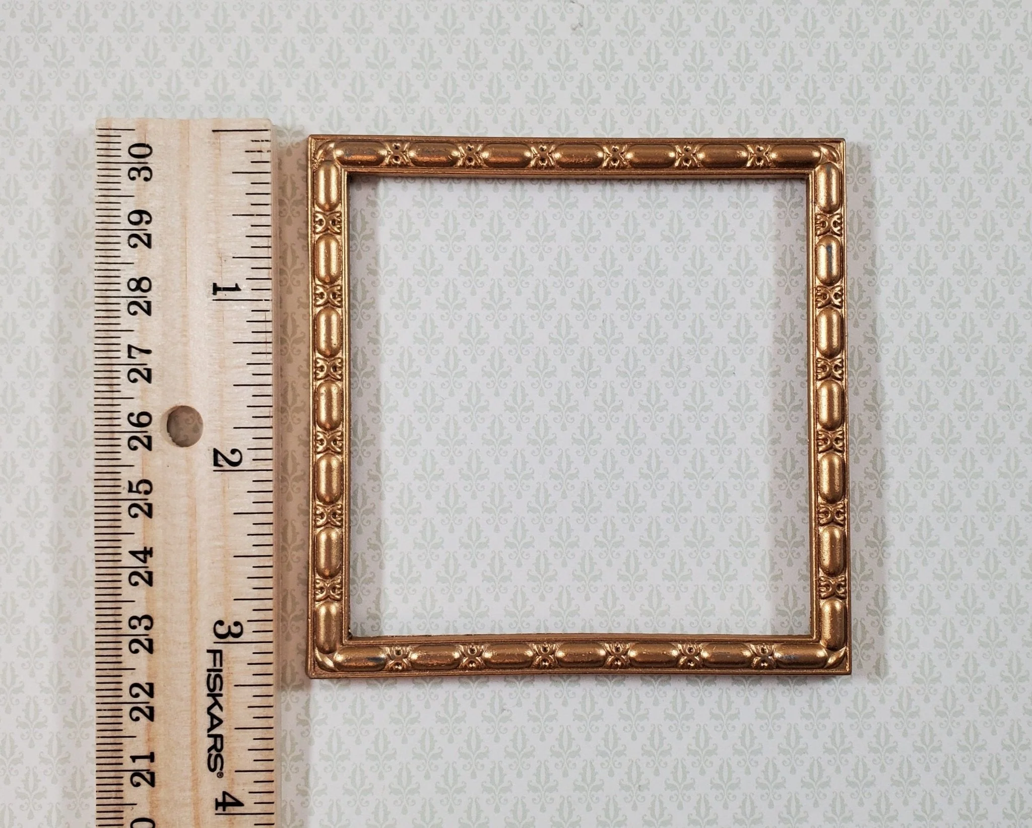 Miniature Picture Frame Square Metal Gold Interior 2.75" x 2.75" Dollhouses - Image 4