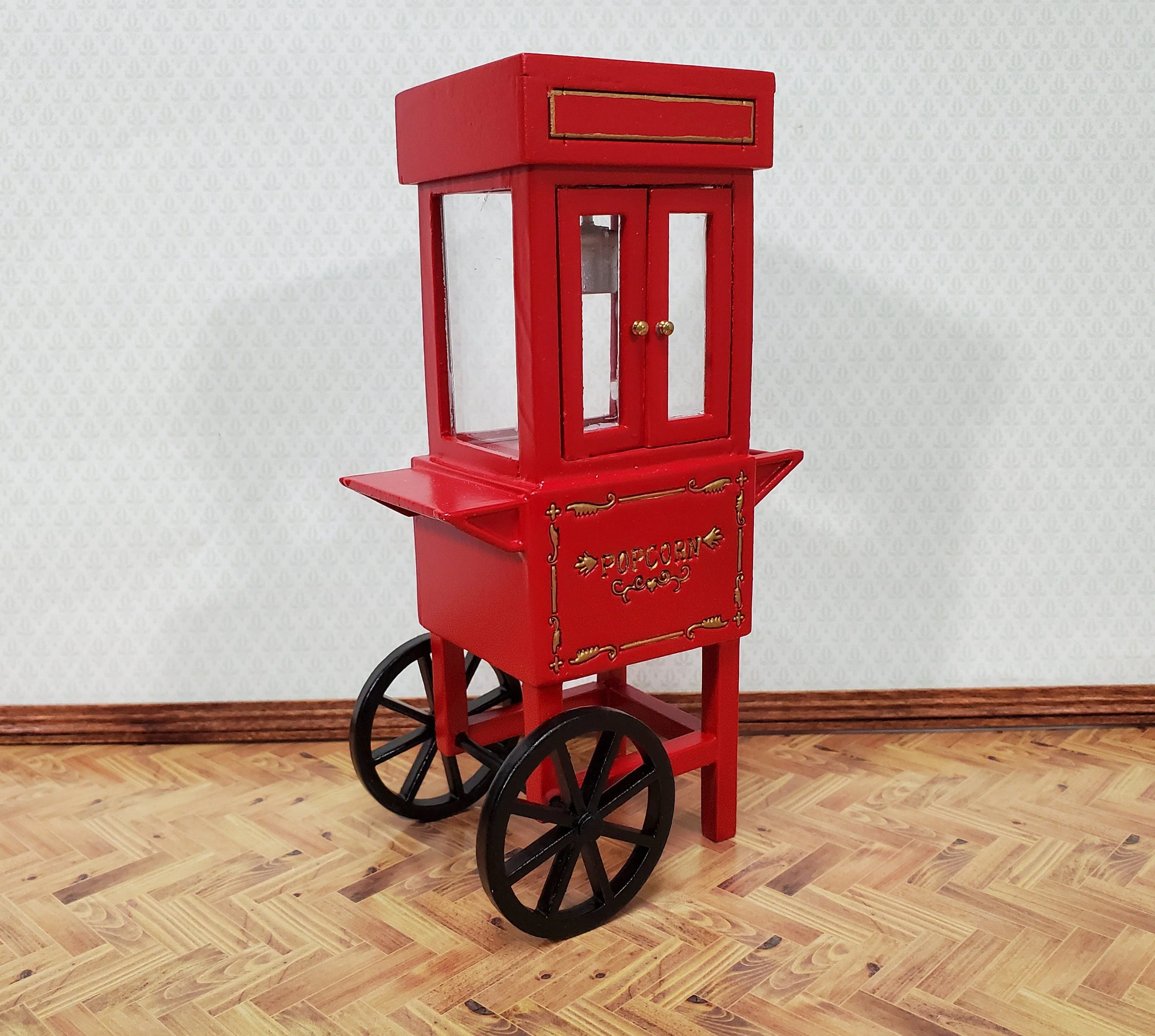Miniature Popcorn Popper for Dollhouse Concession Stand 1:12 Scale Moving Wheels - Image 2