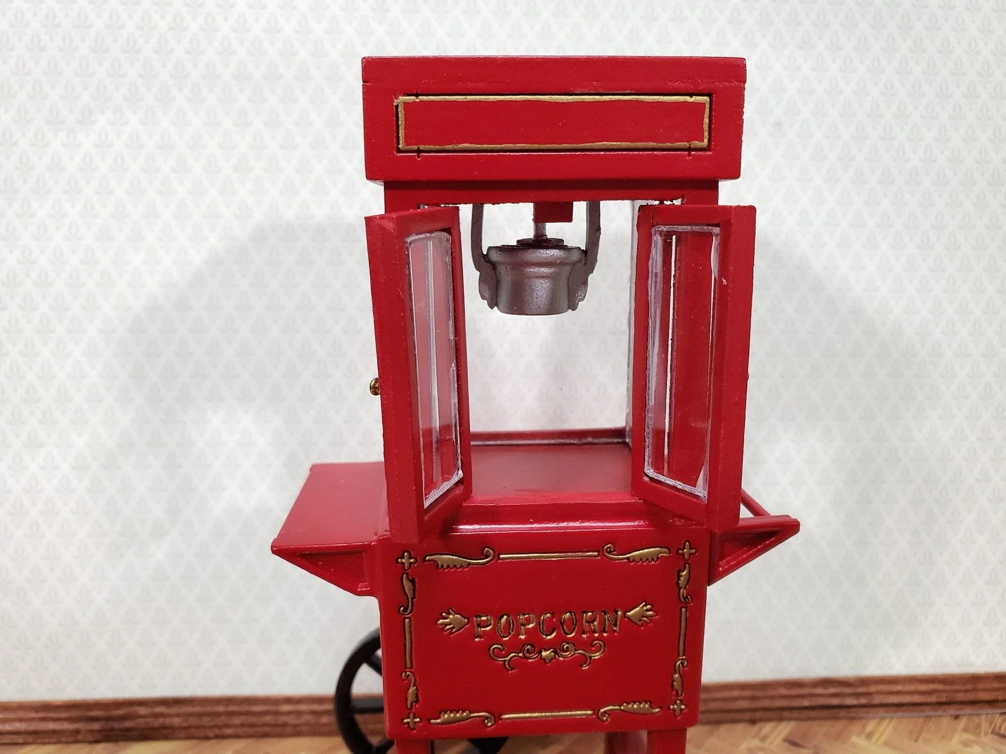 Miniature Popcorn Popper for Dollhouse Concession Stand 1:12 Scale Moving Wheels - Image 3