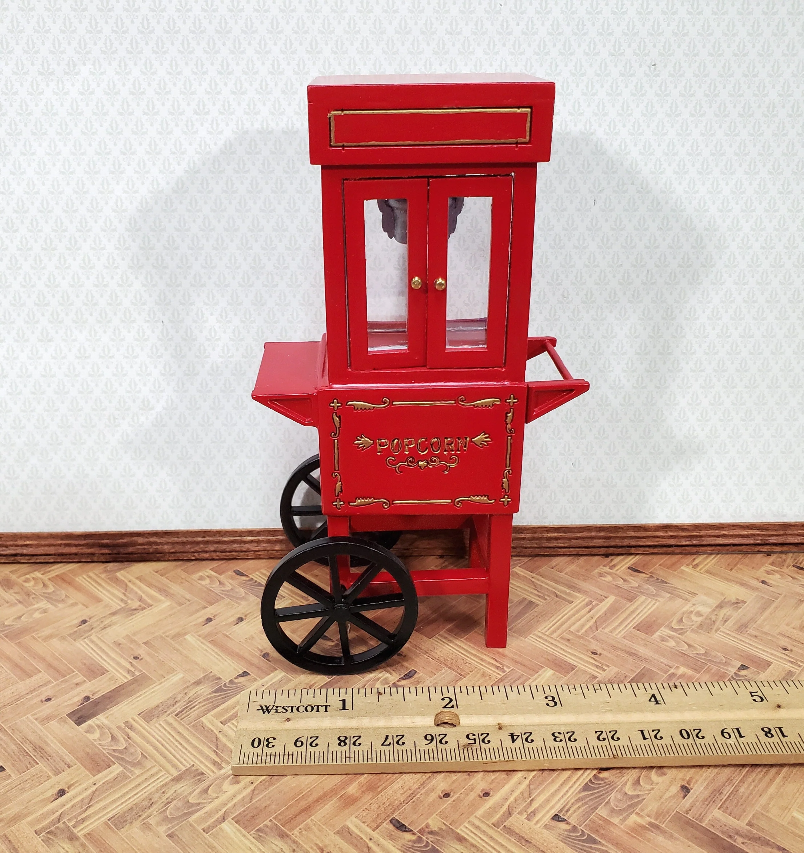 Miniature Popcorn Popper for Dollhouse Concession Stand 1:12 Scale Moving Wheels - Image 5
