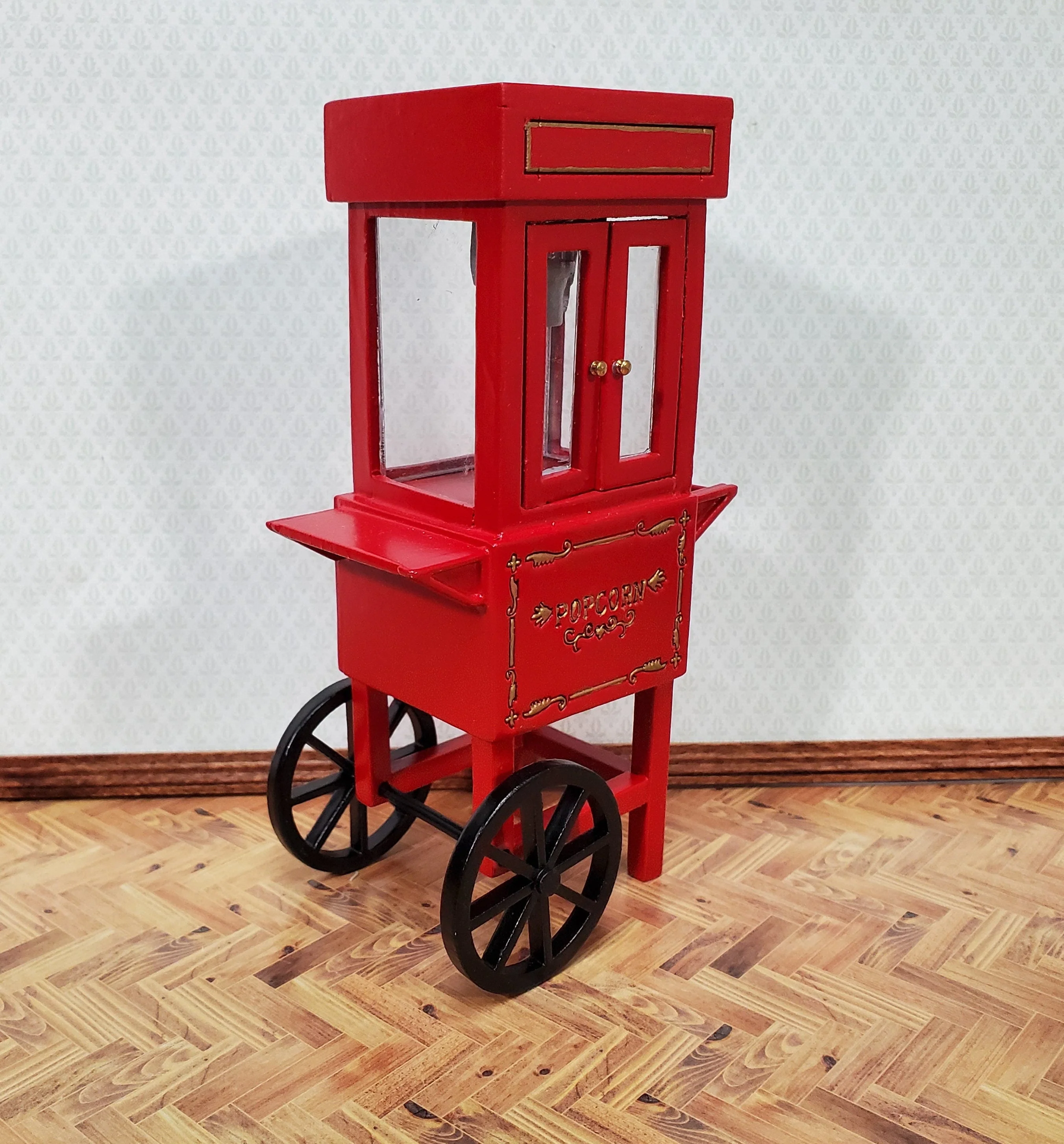 Miniature Popcorn Popper for Dollhouse Concession Stand 1:12 Scale Moving Wheels - Image 6