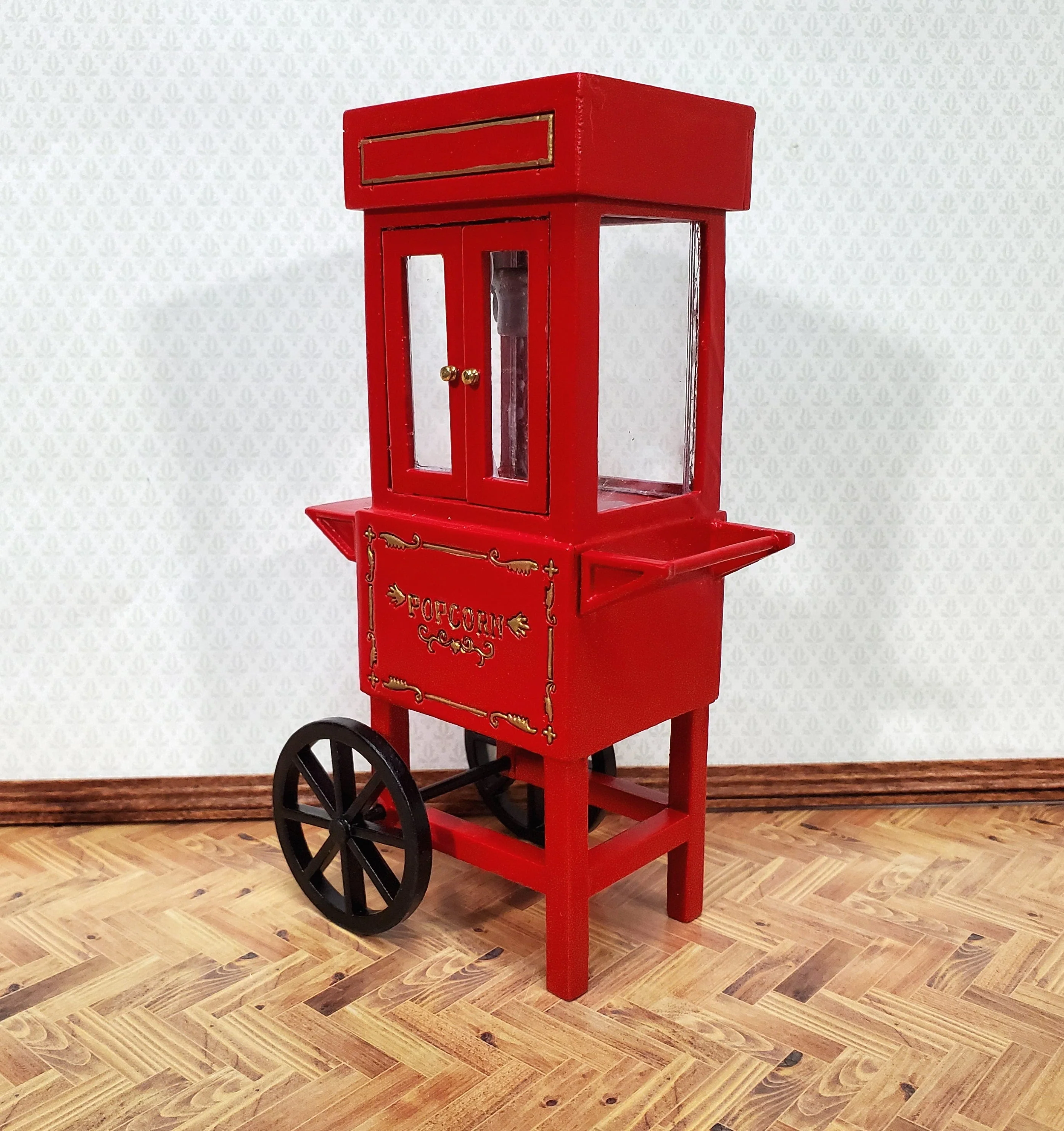 Miniature Popcorn Popper for Dollhouse Concession Stand 1:12 Scale Moving Wheels - Image 7