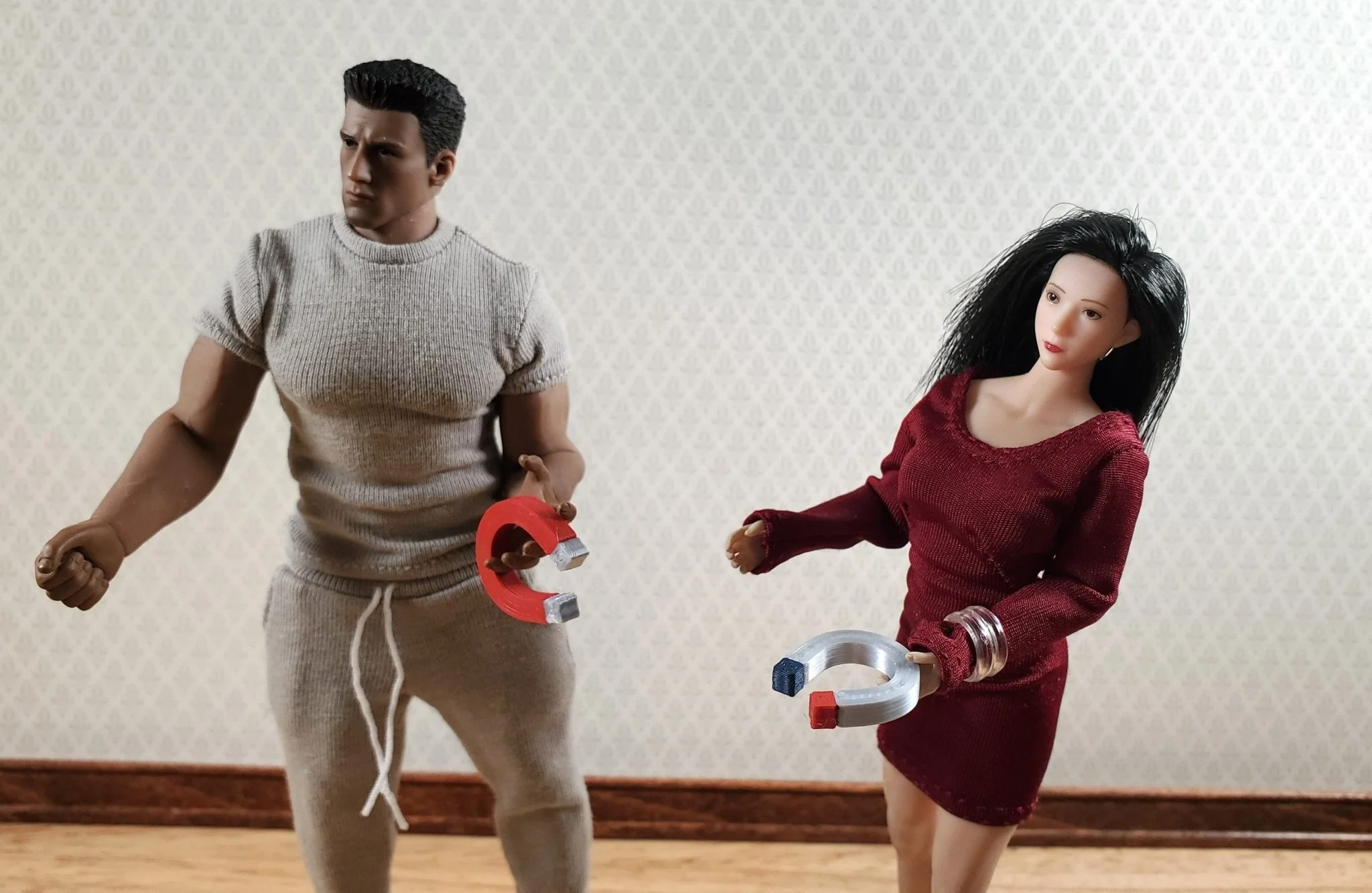 Miniature Prop Horseshoe Magnets for Action Figures Dioramas 3D Printed Science - Image 2