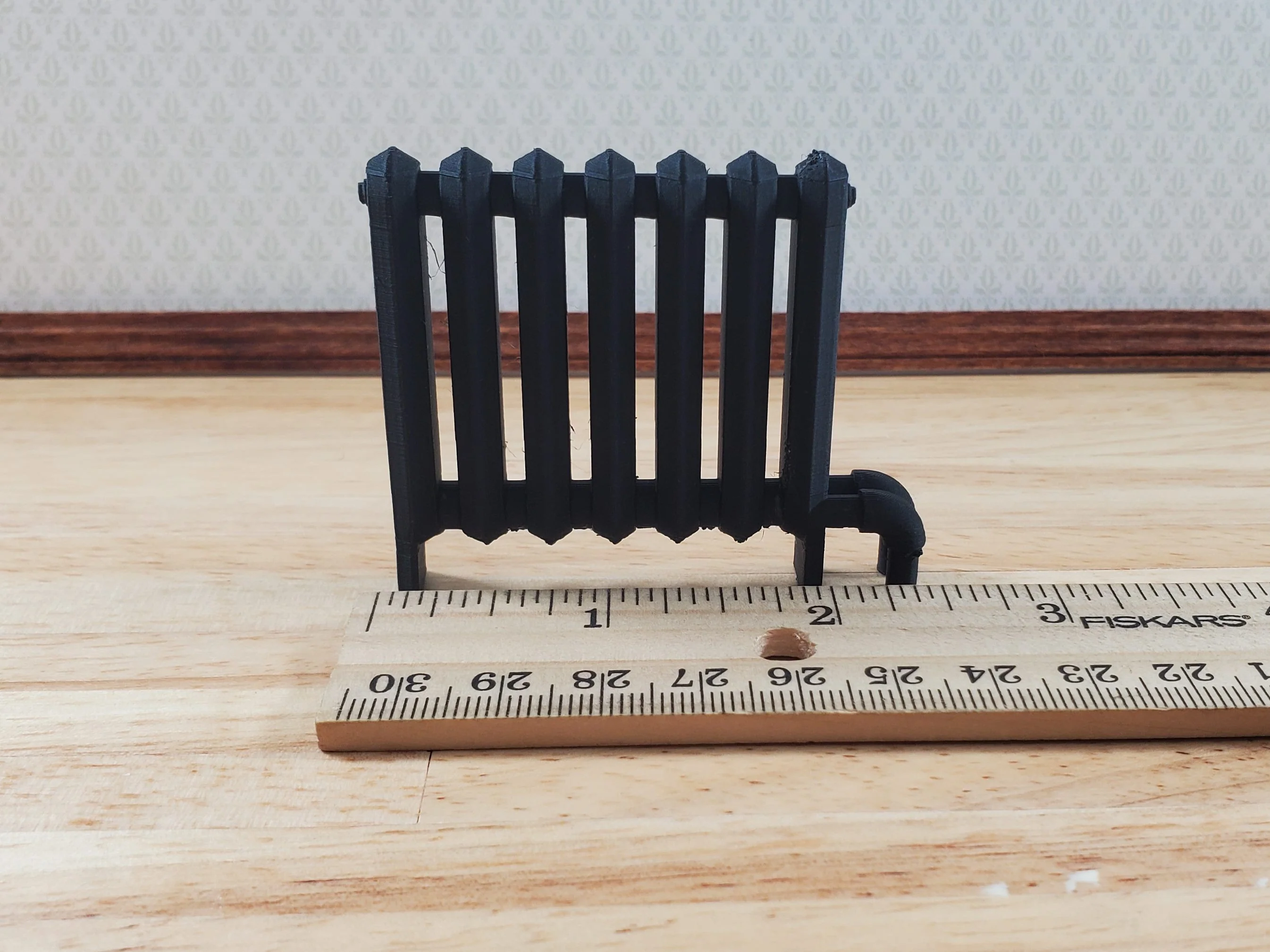 Miniature Radiator Black Classic Style 1:12 Scale Prop Dollhouse Accessory - Image 5
