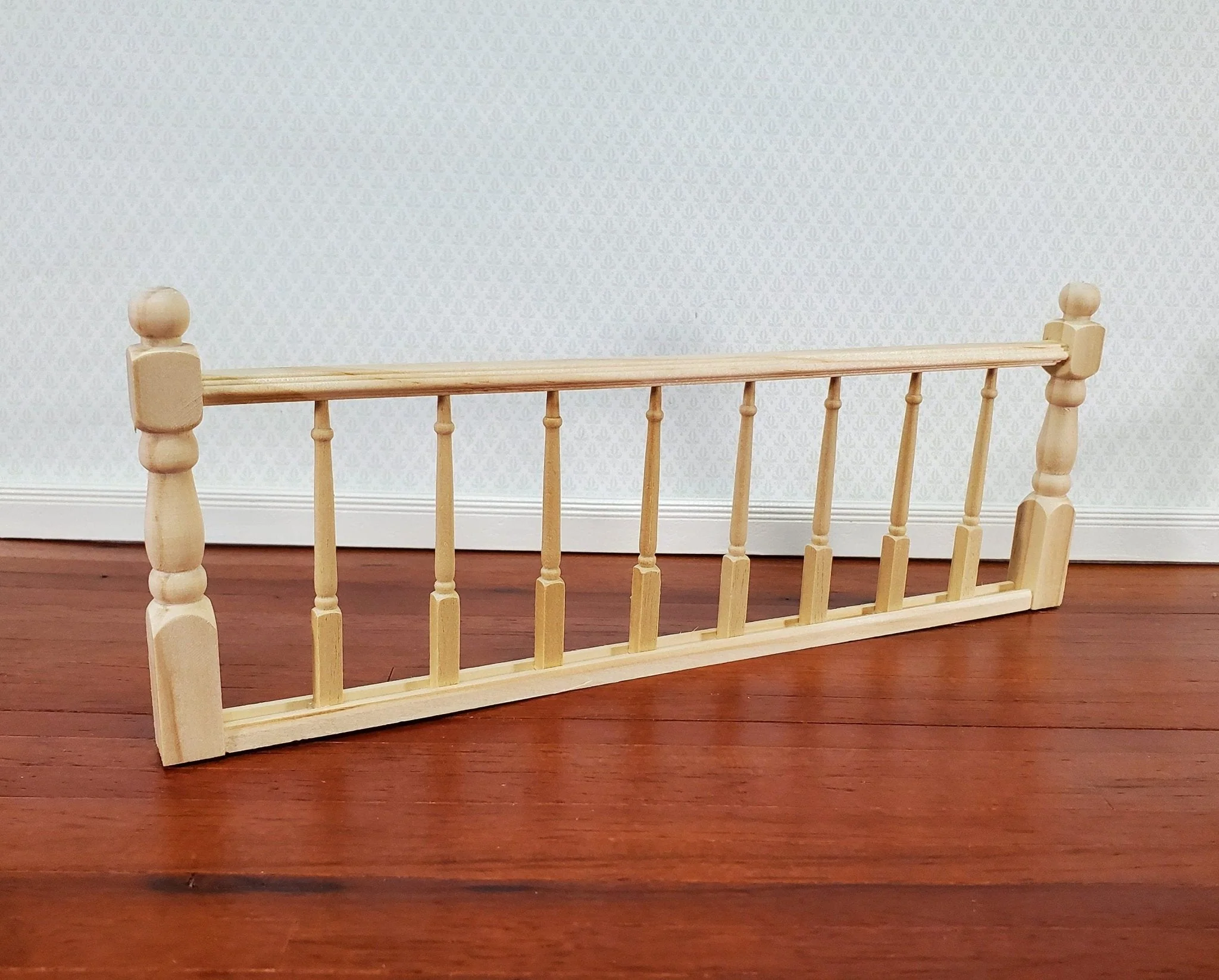 Miniature Railing Assembled 1 Piece 9 3/8" for Porches Decks Balconies Dollhouses 1:12 Scale