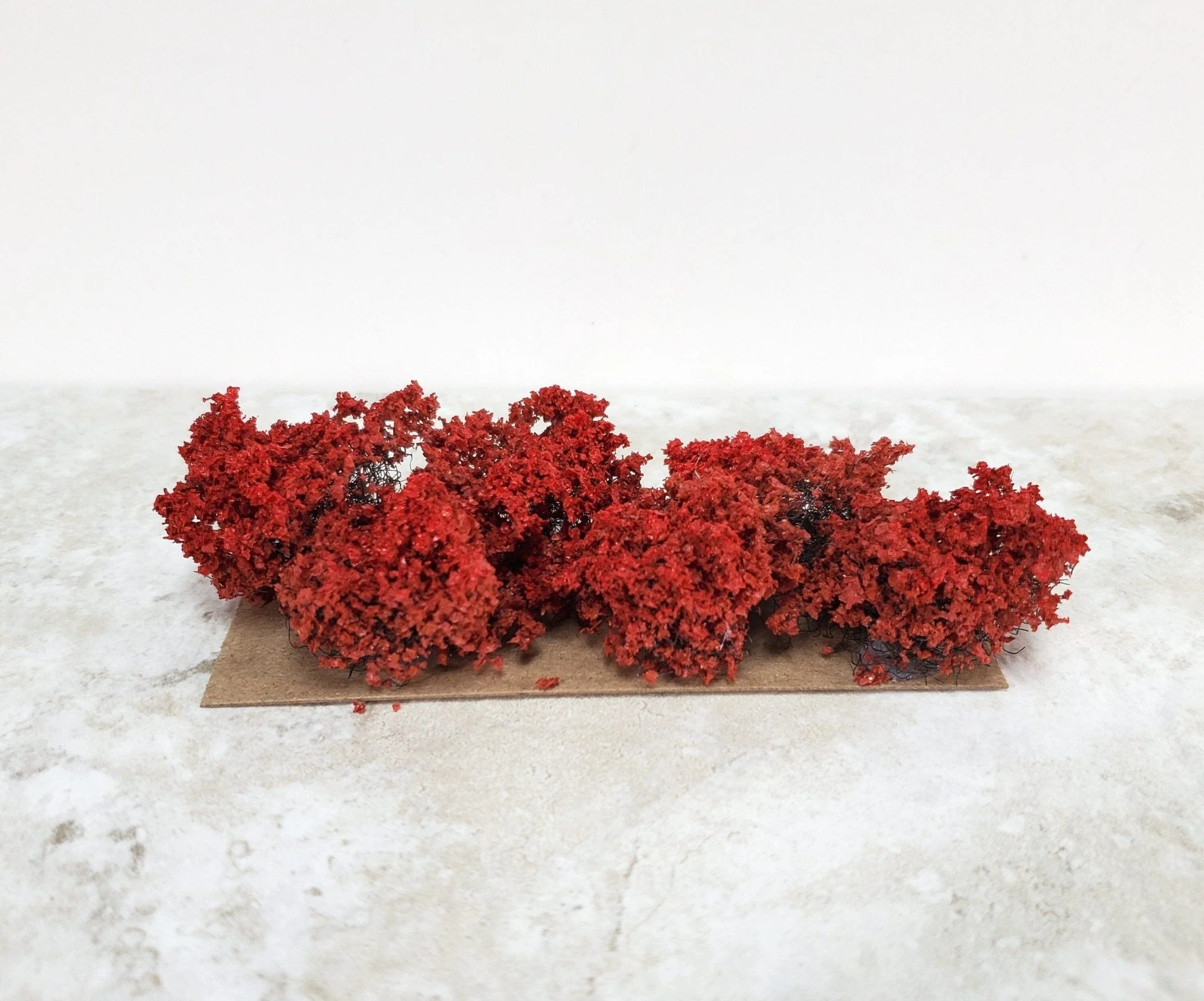 Miniature Red Shrub Small Bush Round Model Scenery RR Dollhouse Garden