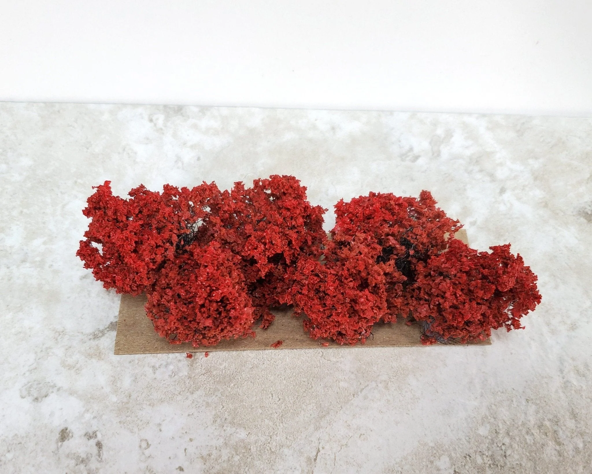 Miniature Red Shrub Small Bush Round Model Scenery RR Dollhouse Garden - Image 3