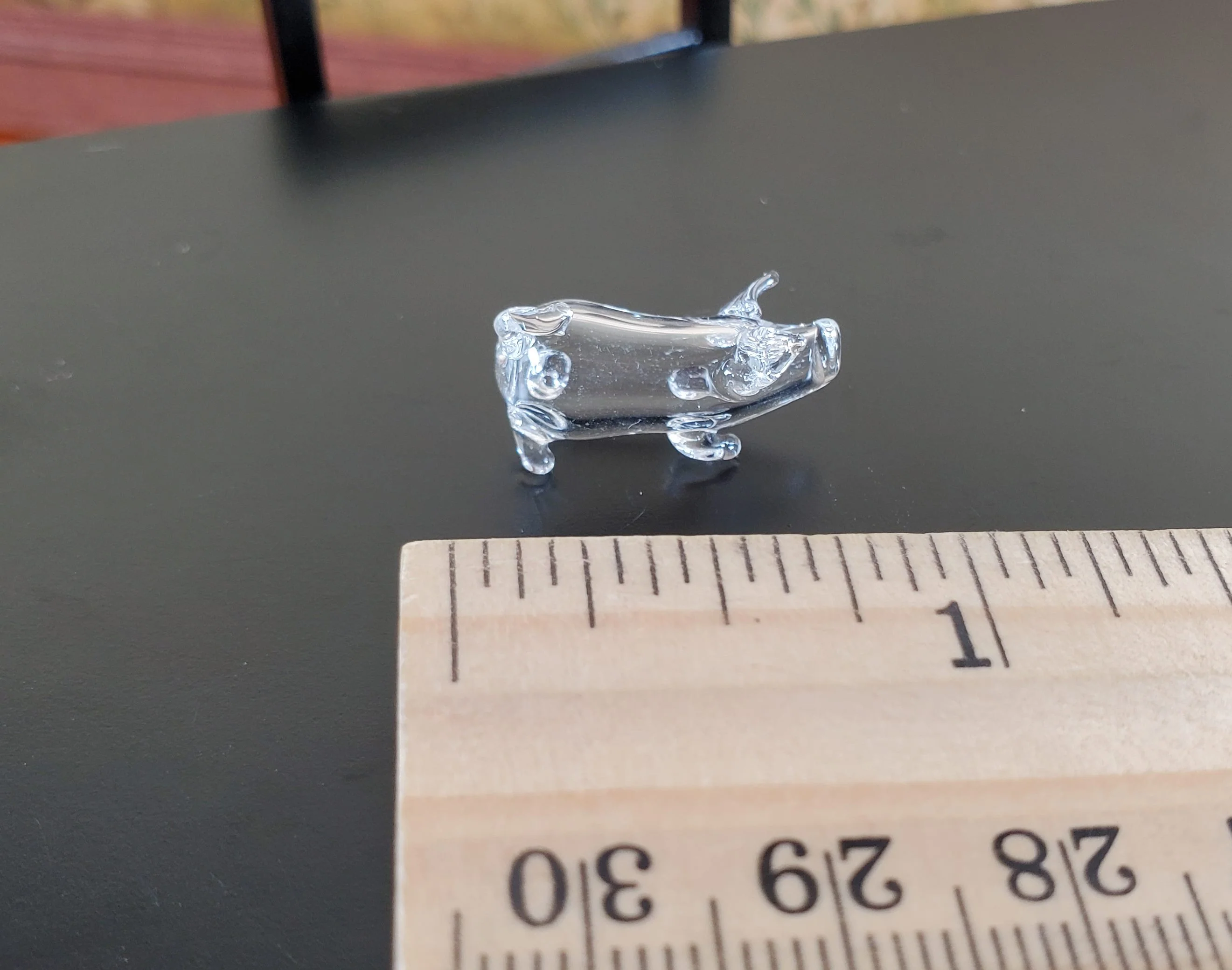 Miniature Small Glass Pig Centerpiece Sculpture 1:12 Scale Dollhouse - Image 3