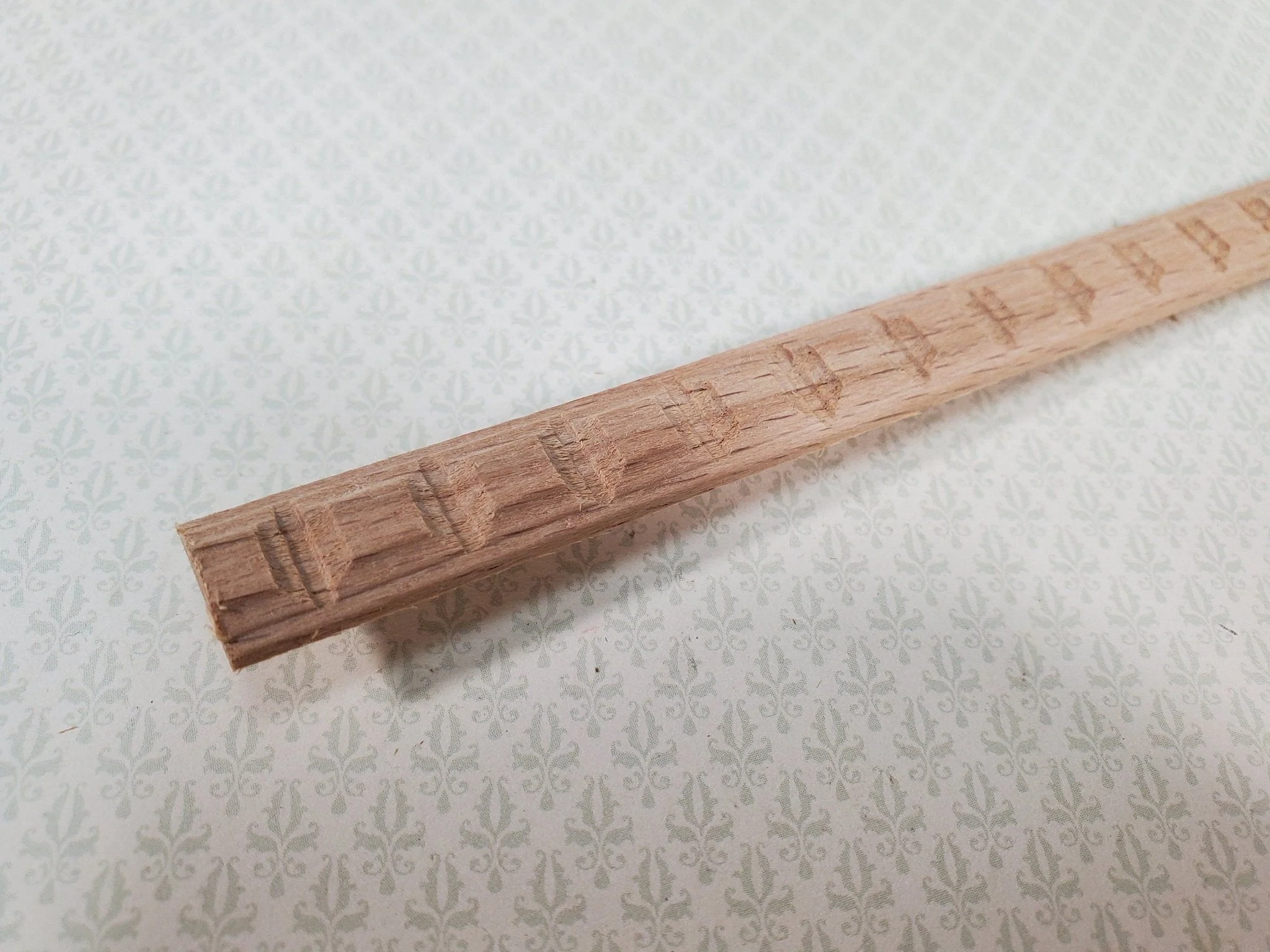 Miniature Square Block Trim Wood Relief Molding 7/16" x 18" Dollhouse Ceilings Walls