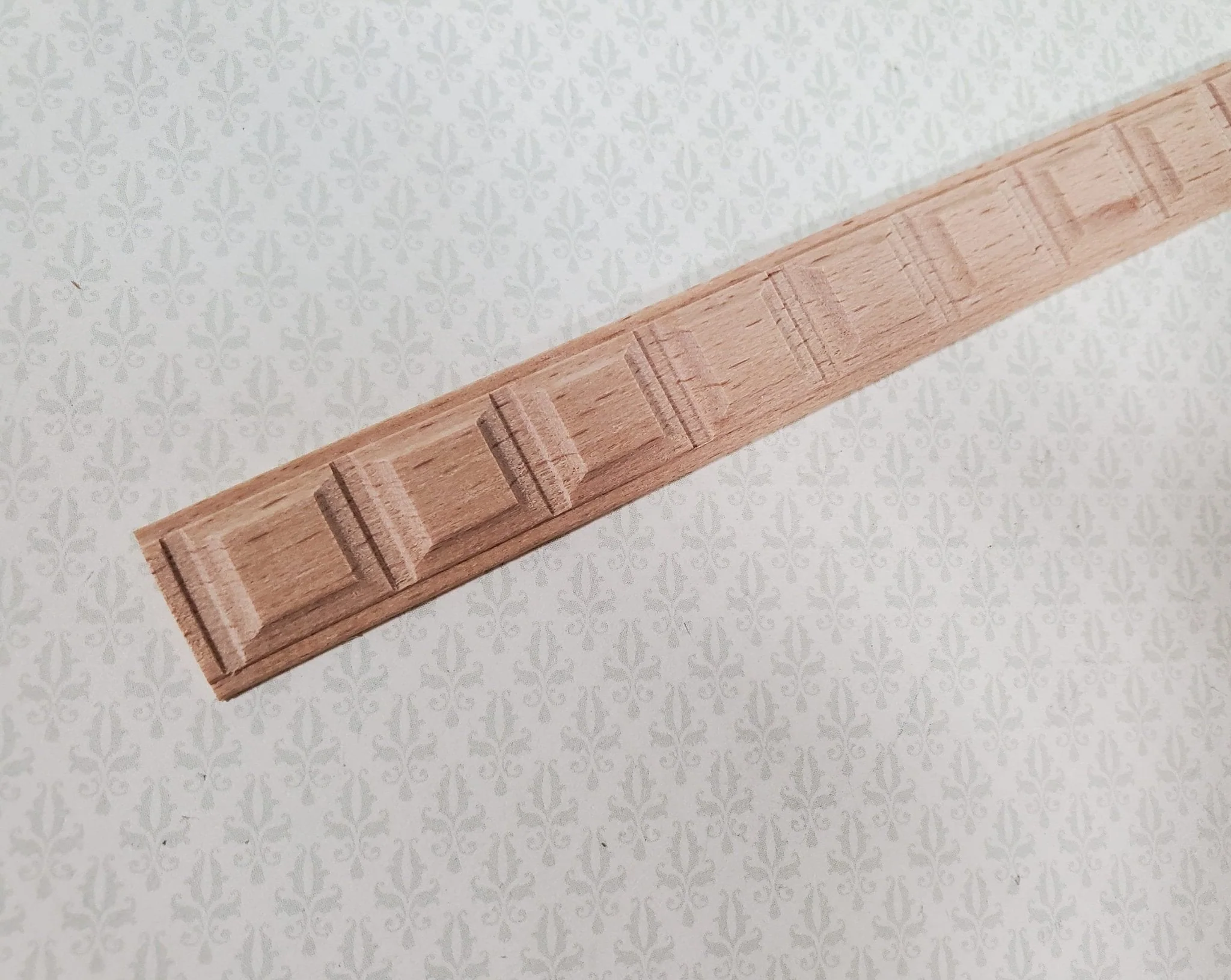 Miniature Square Block Trim Wood Relief Molding 9/16" x 18" Dollhouse Ceilings Walls