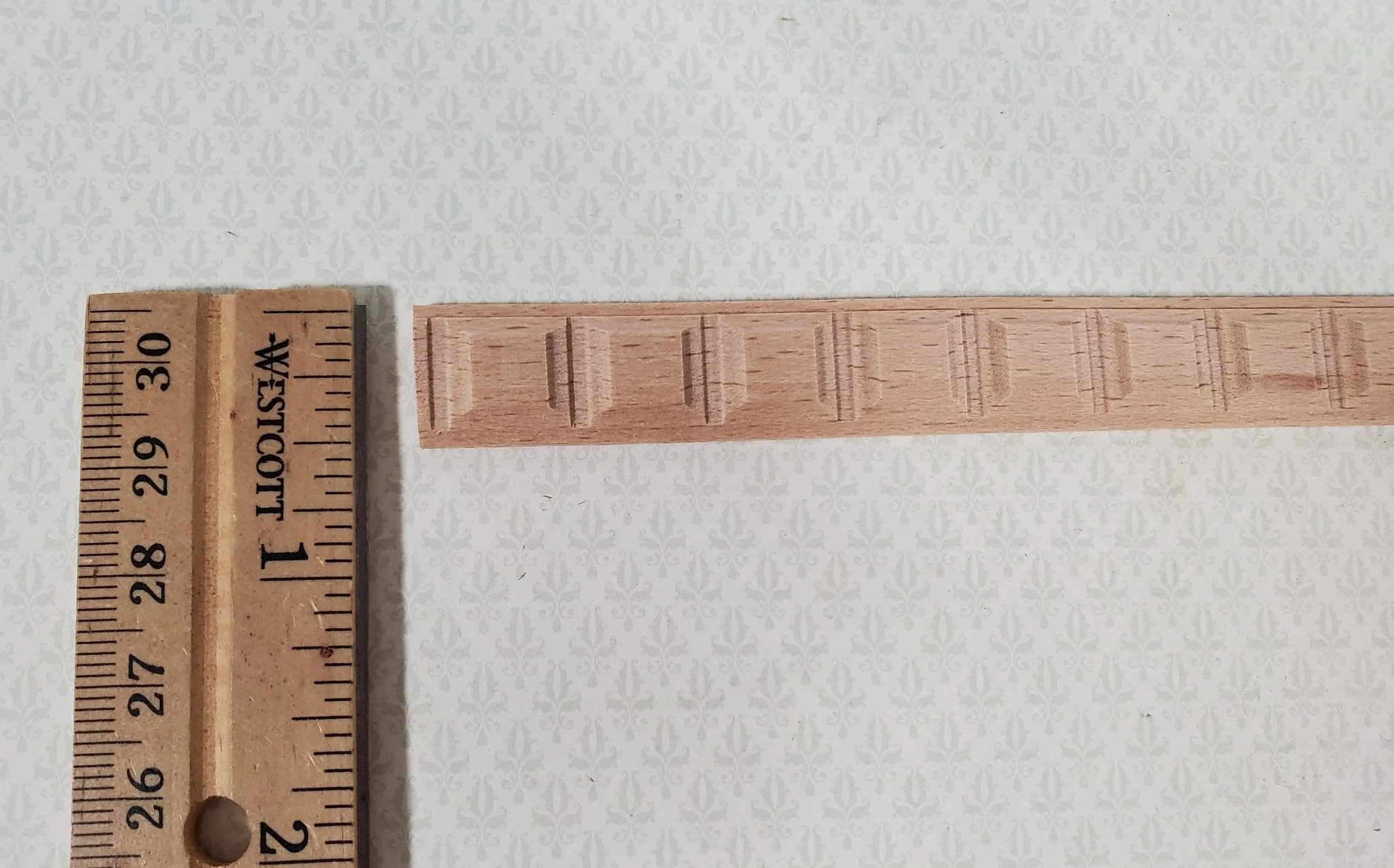 Miniature Square Block Trim Wood Relief Molding 9/16" x 18" Dollhouse Ceilings Walls - Image 3
