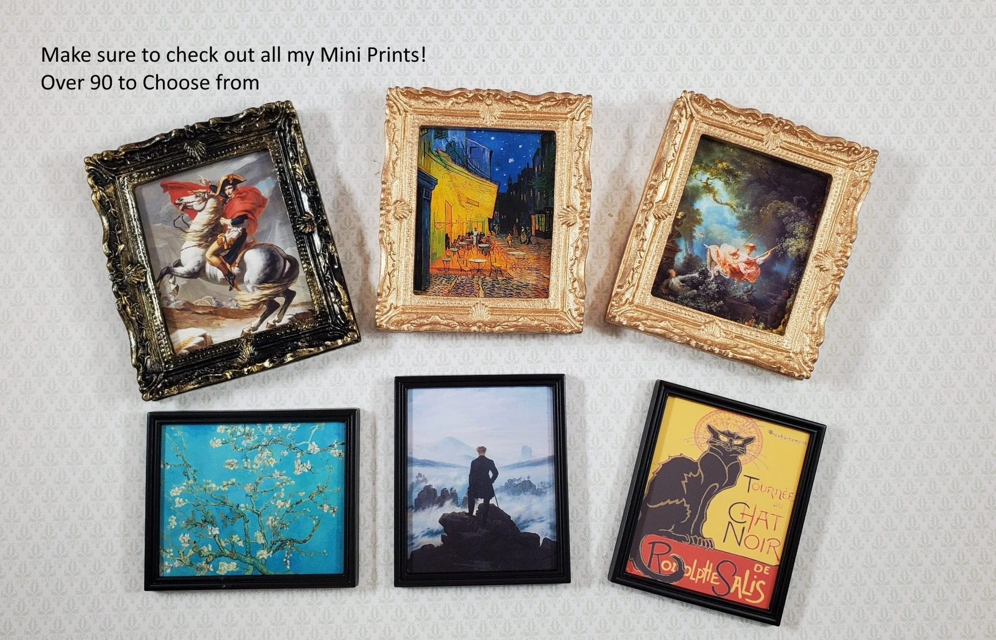 Miniature The Wanderer Above the Sea of Fog Framed Print 1:12 Scale 2 3/8" x 2" - Image 3