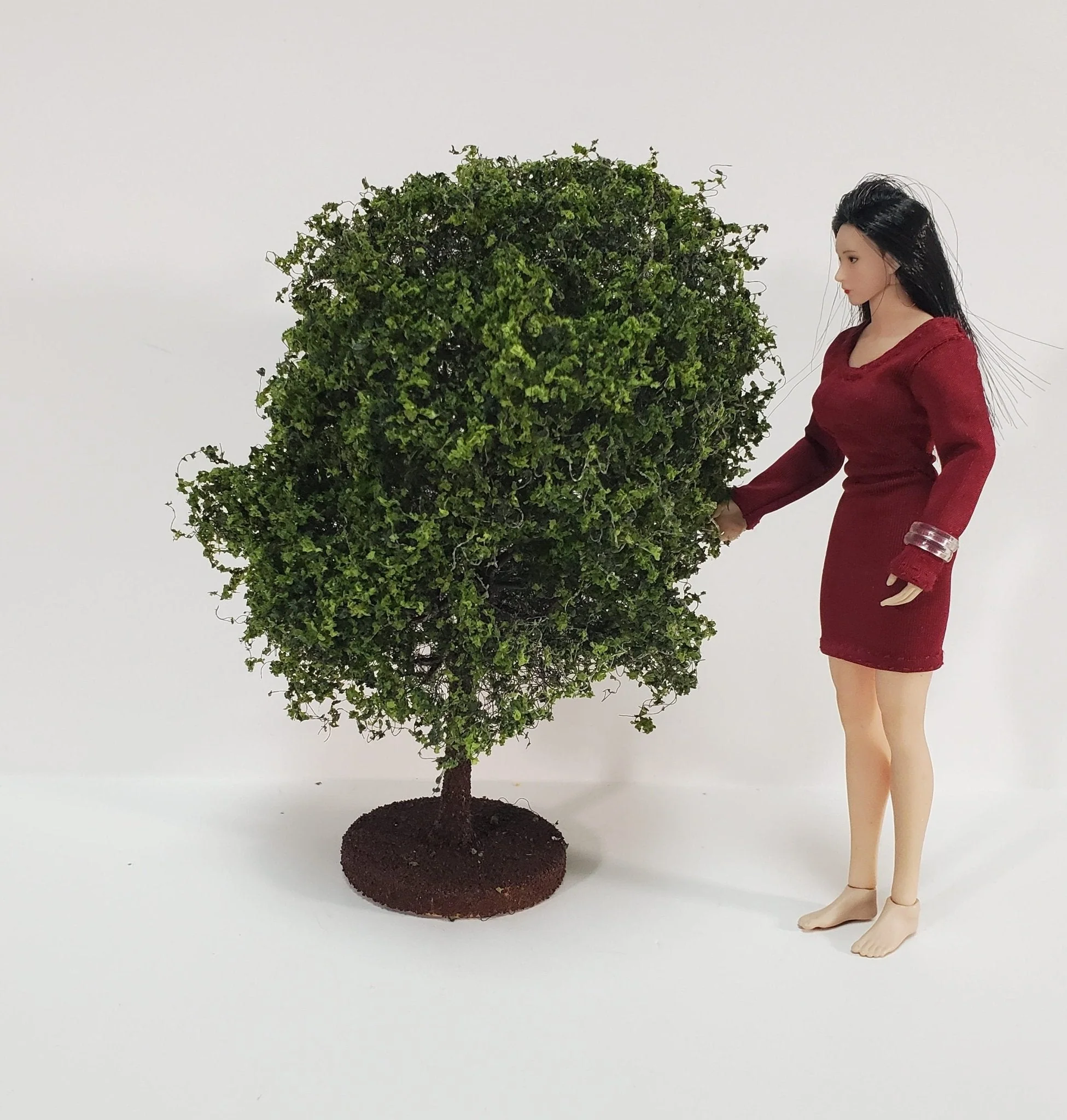 Miniature Tree or Shrub Bush Green Model Railroad Train or Scale Model Scenery Garden - Image 4